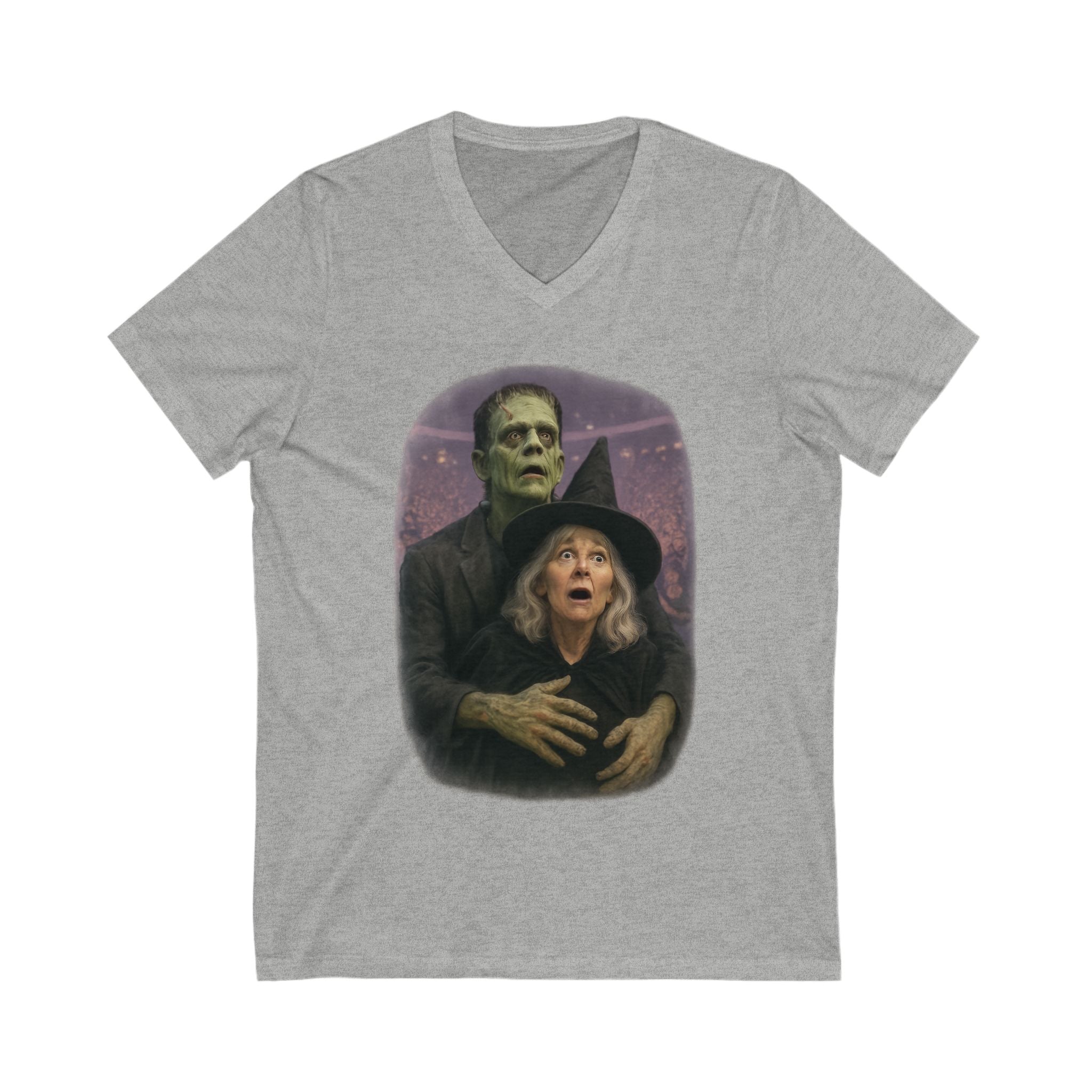Halloween Kiss Cam Concert, Trendy Meme Adult V Neck T-shirt