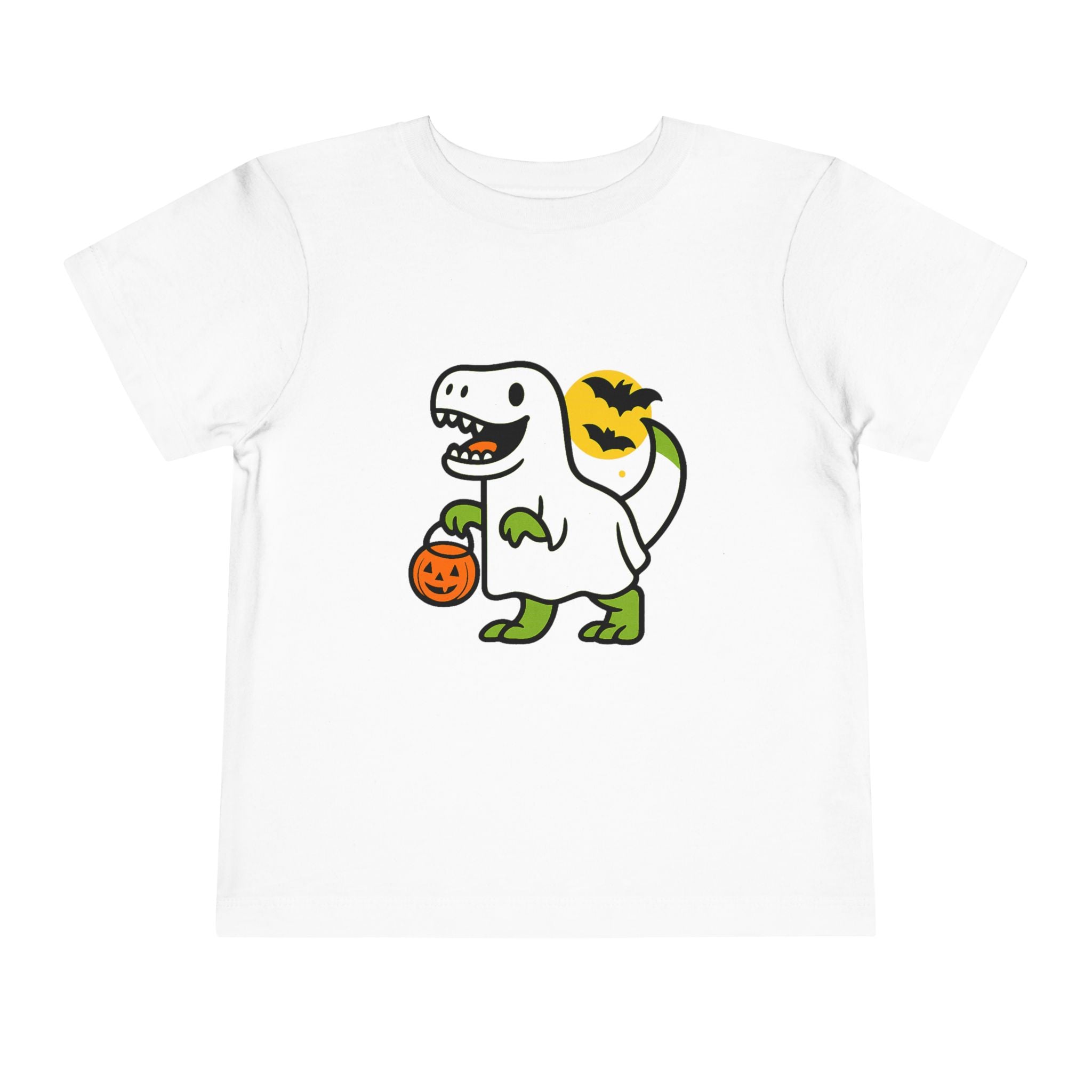 Cute Dinosaur Ghost Halloween Toddler Tee, T-shirt, Trick or Treat
