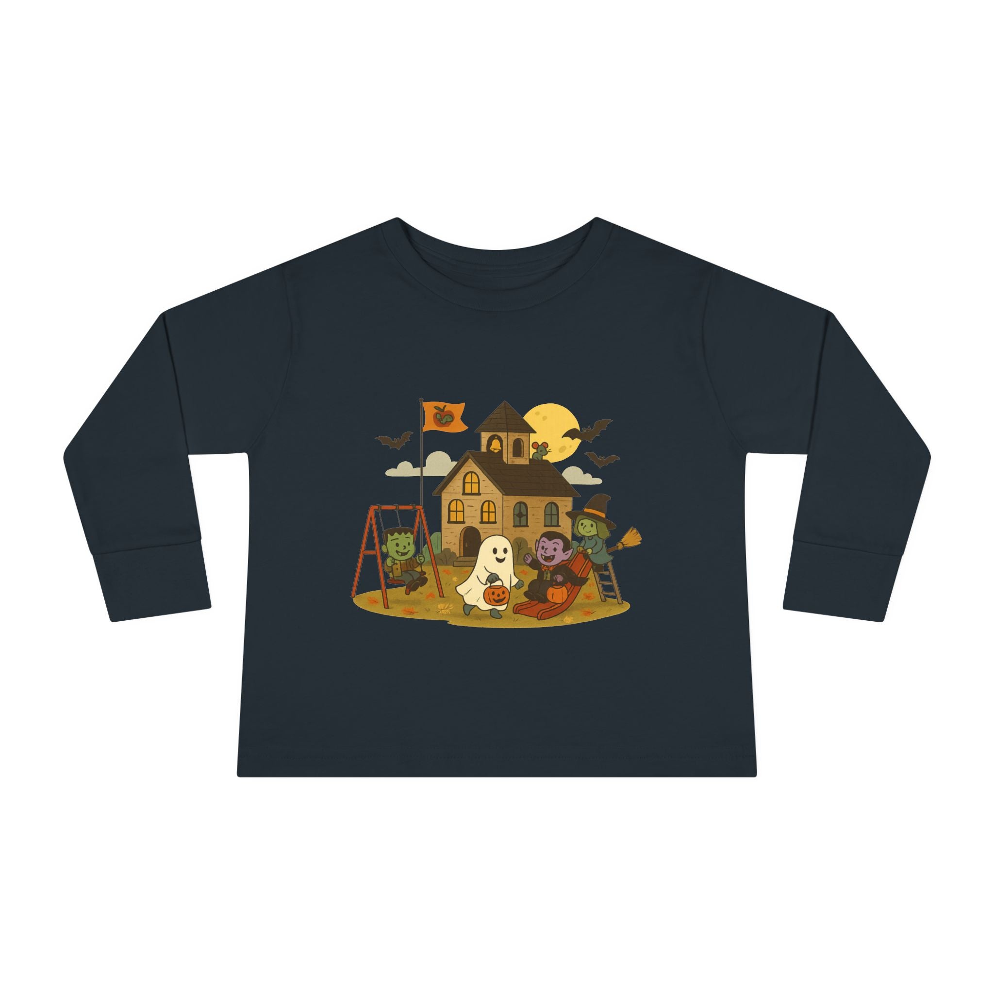 Toddler Halloween Long Sleeve Tee - Cute Ghost & Pumpkin Design, Fall Outfit, Kids Halloween Party Shirt, Toddler Gift