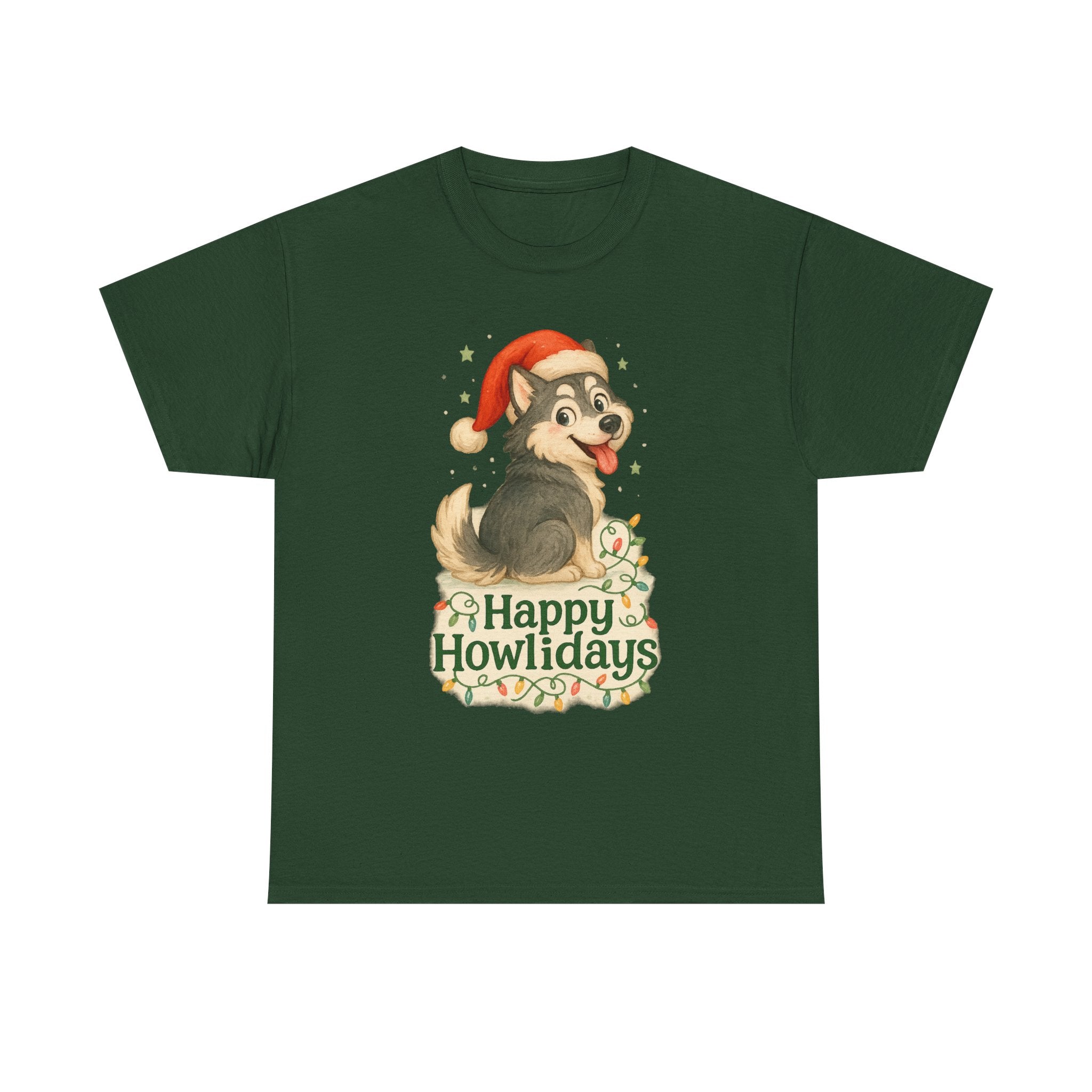 Happy Howlidays Husky Dog Christmas T-Shirt