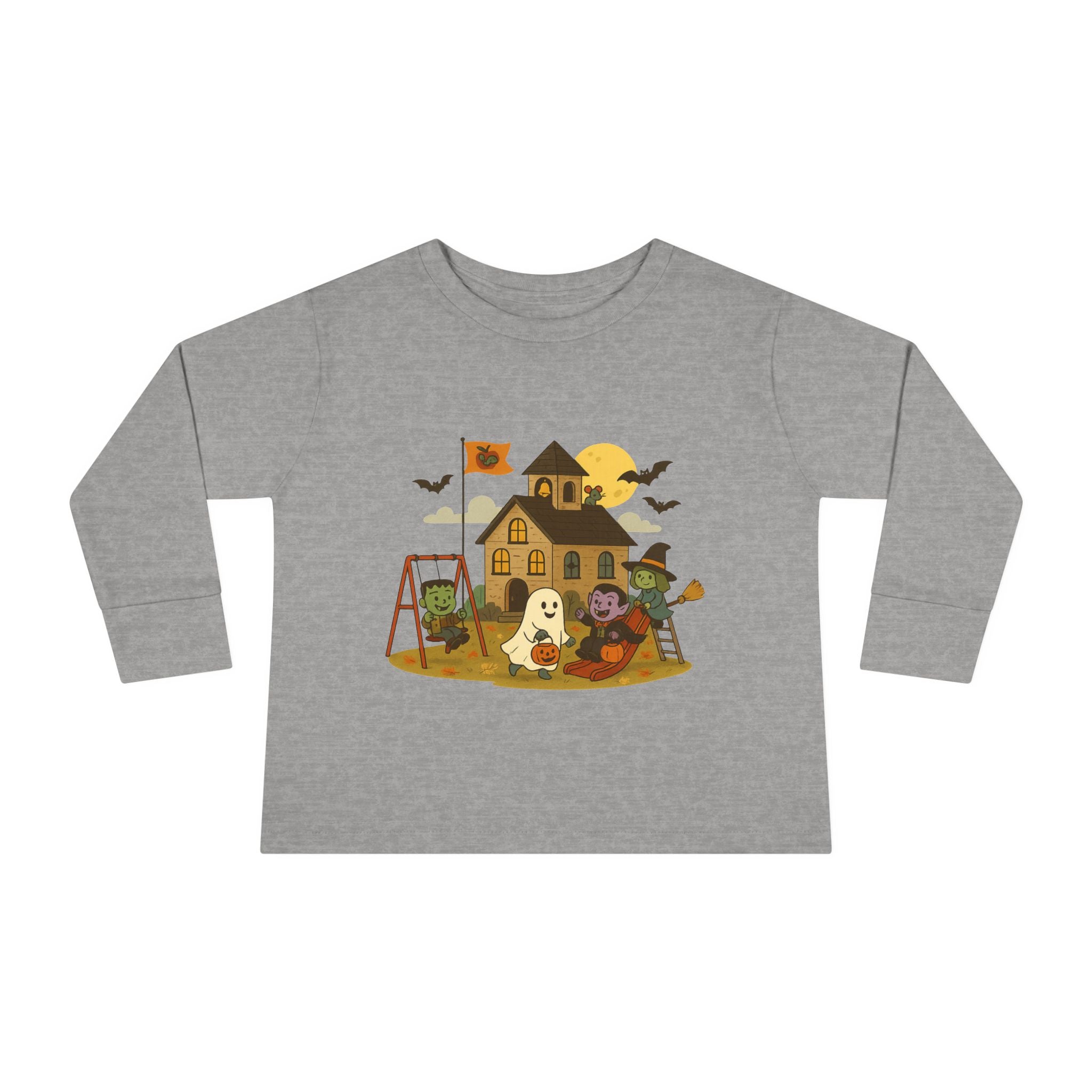 Toddler Halloween Long Sleeve Tee - Cute Ghost & Pumpkin Design, Fall Outfit, Kids Halloween Party Shirt, Toddler Gift