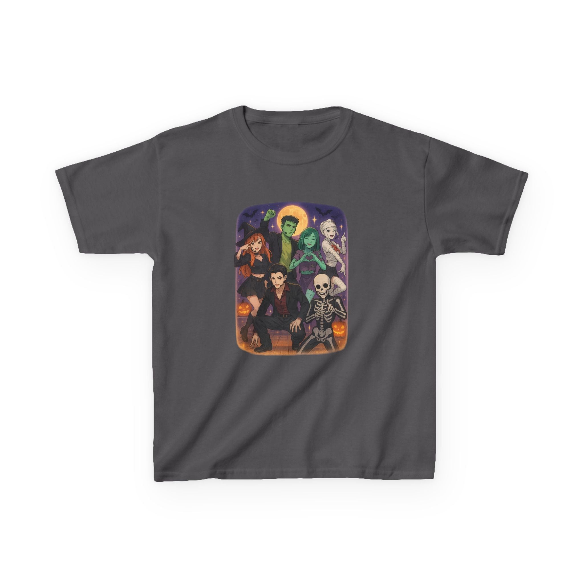 K Pop Anime Kids Halloween Adventure Tee - Spooky Character Kids Shirt, Cute Kids Tee, Fun Partywear