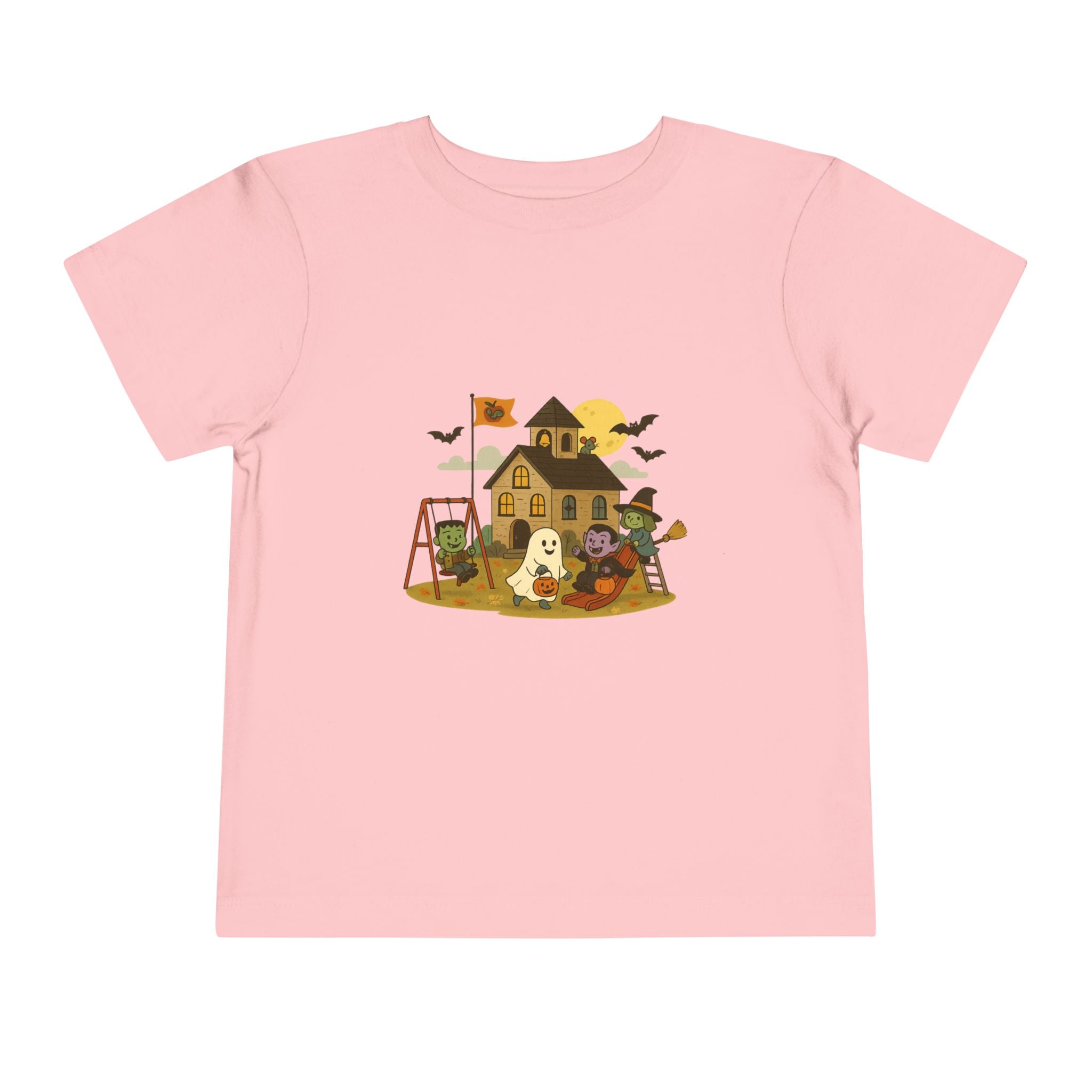 Halloween Toddler Short Sleeve Tee, Cute Kids Halloween Shirt, Spooky Playtime Top