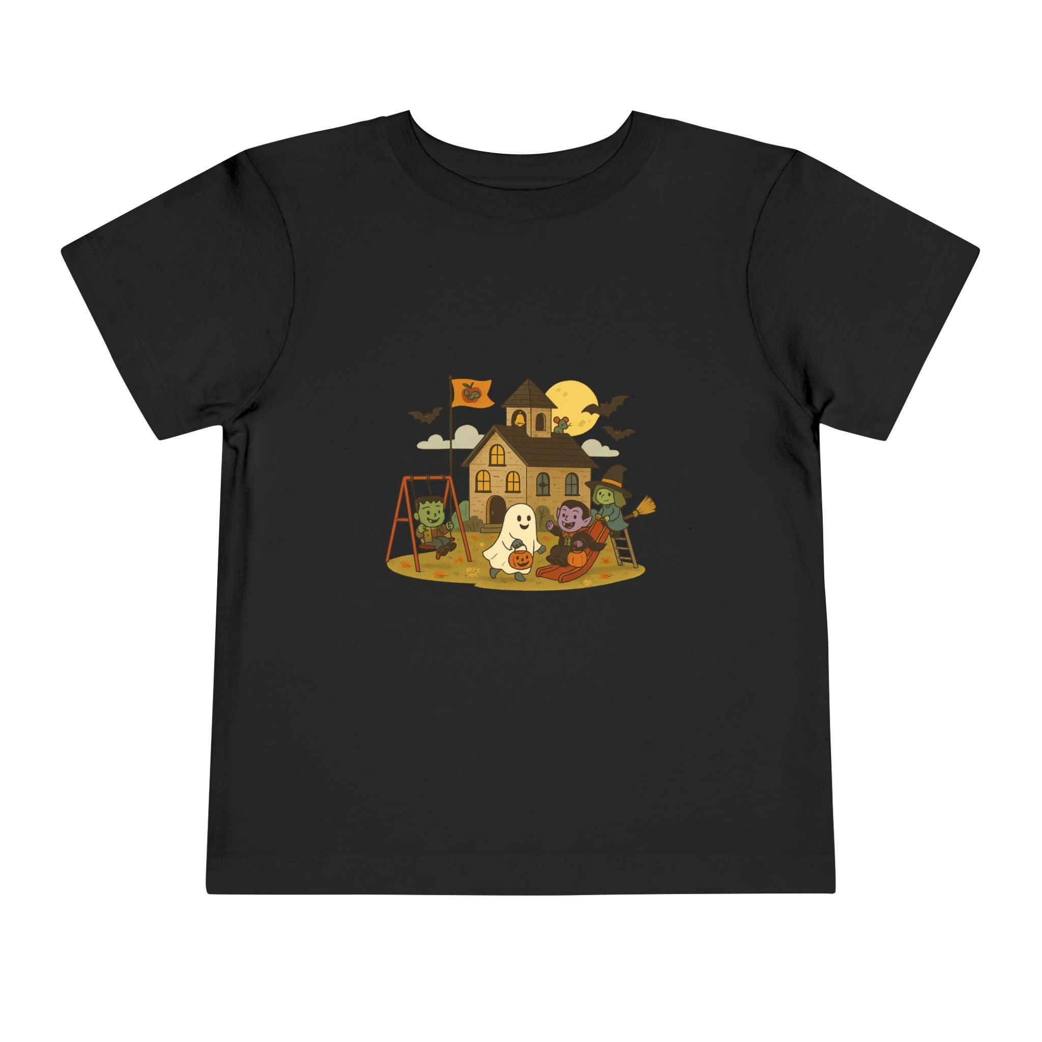 Halloween Toddler Short Sleeve Tee, Cute Kids Halloween Shirt, Spooky Playtime Top