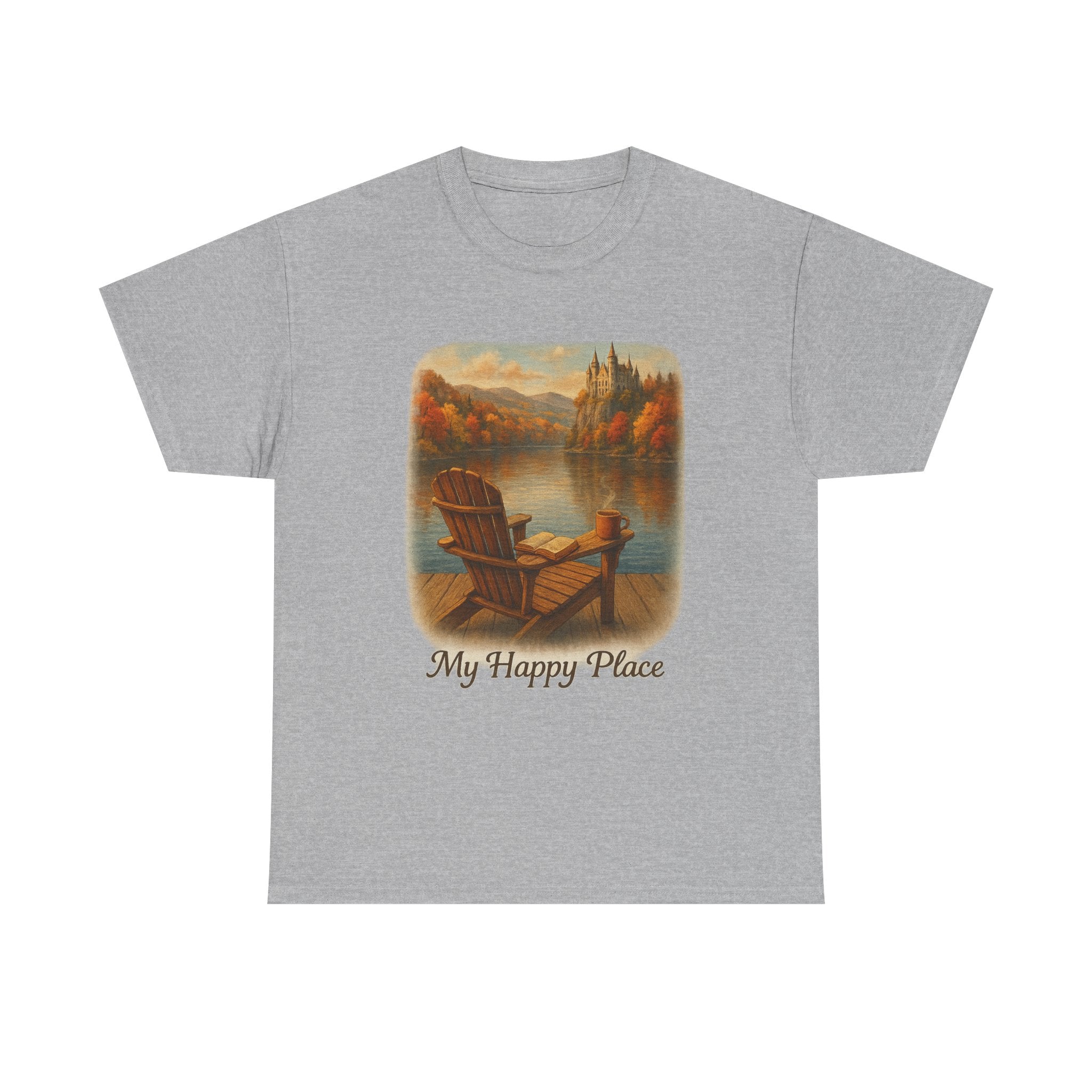 My Happy Place Unisex Heavy Cotton Tee | Perfect for Gifts, Book Lovers, Magic Autumn and Fall