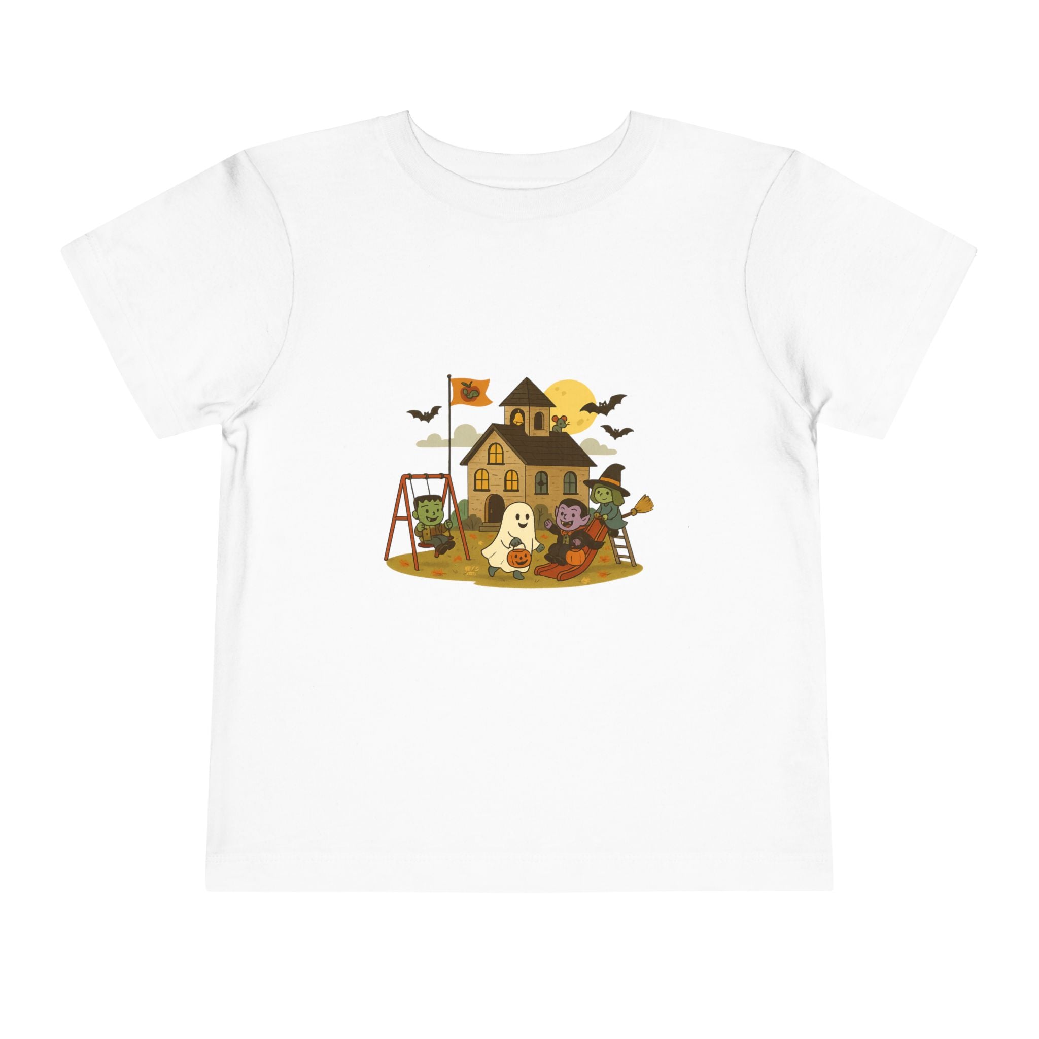 Halloween Toddler Short Sleeve Tee, Cute Kids Halloween Shirt, Spooky Playtime Top