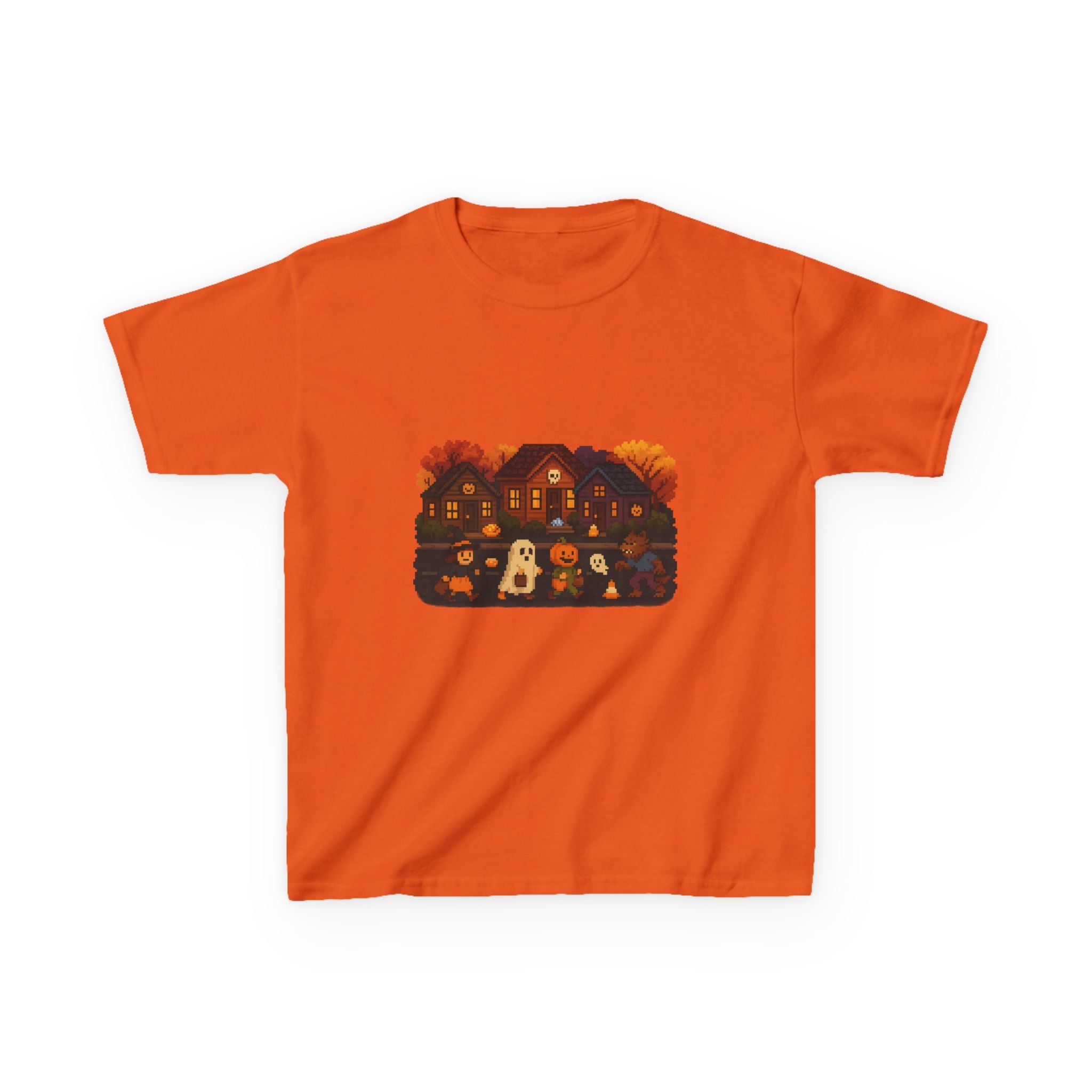 Halloween-Themed Kids Tee, Cute Spooky Ghost Shirt, Vintage Video Game, Trick-or-Treat Apparel T-Shirt