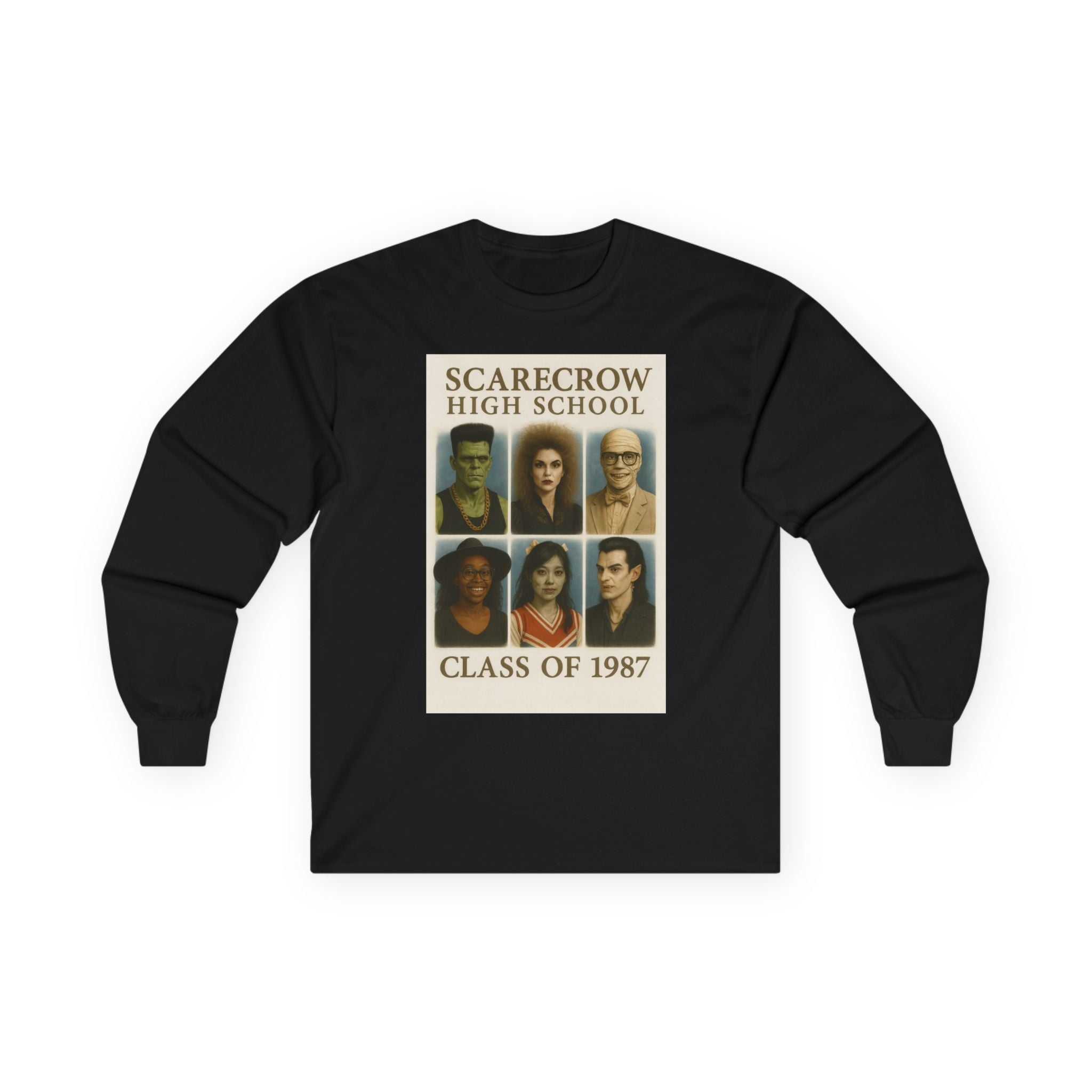 Vintage Scarecrow High School Class of 1987 Long Sleeve Tee, Unisex Shirt, Nostalgic Gift, Halloween Apparel