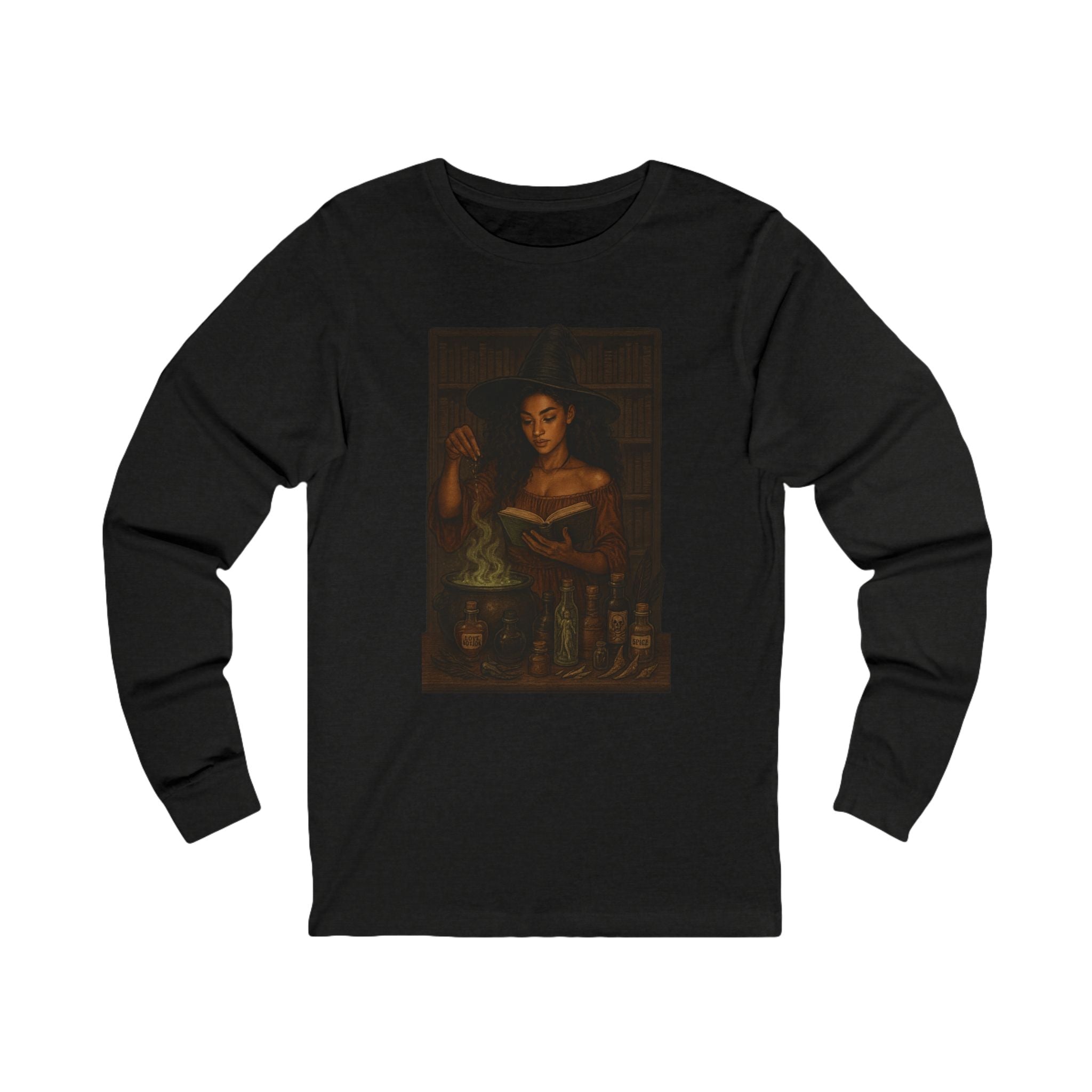 Enchanting Witch Long Sleeve Tee, Witchy Apparel, Dark Romance Book, Magical Tees, Halloween Fashion