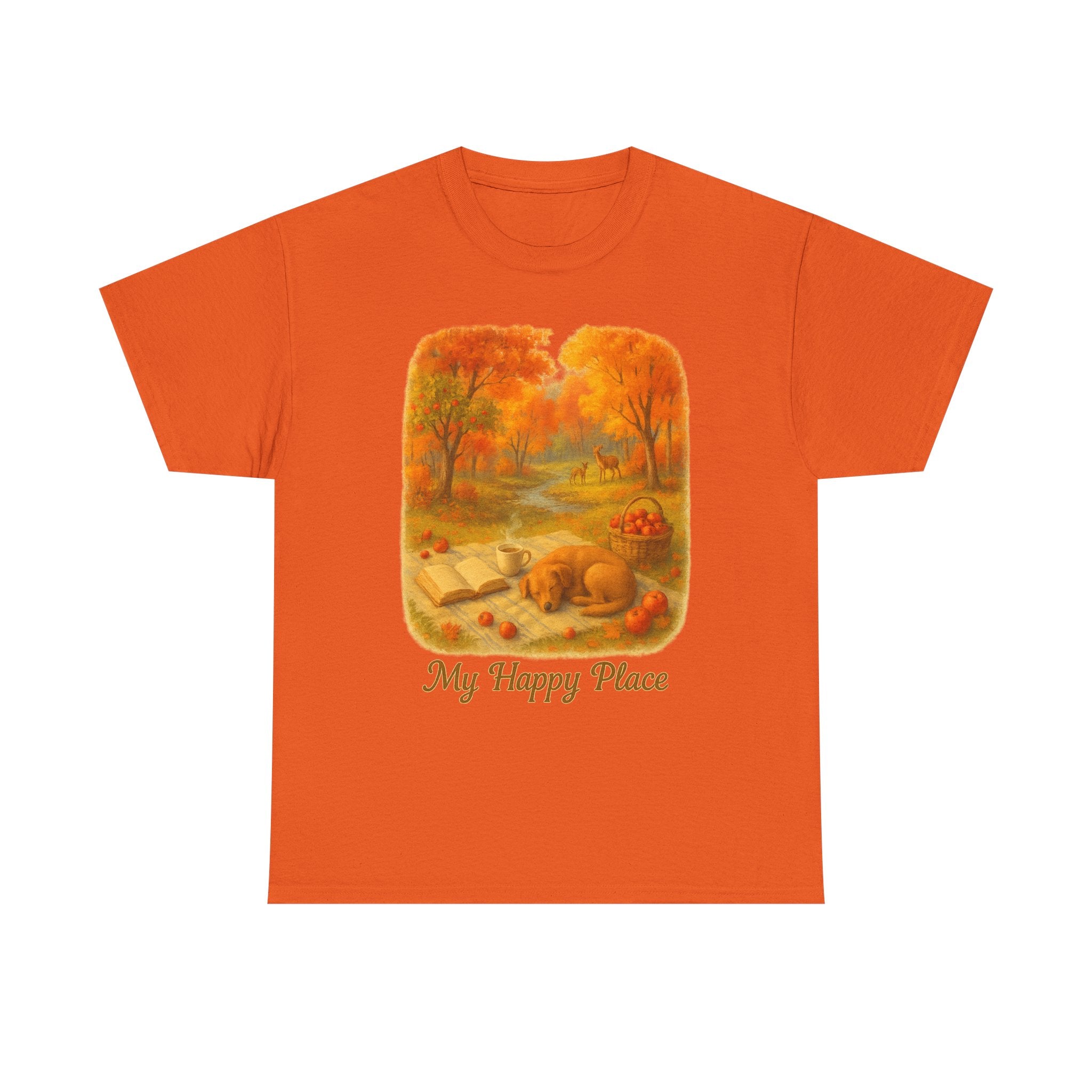 Cozy Fall Vibe Tee, Autumn Shirt, My Happy Place Shirt, Unisex Cotton Tee, Relaxed Fit T-Shirt, Book Lovers