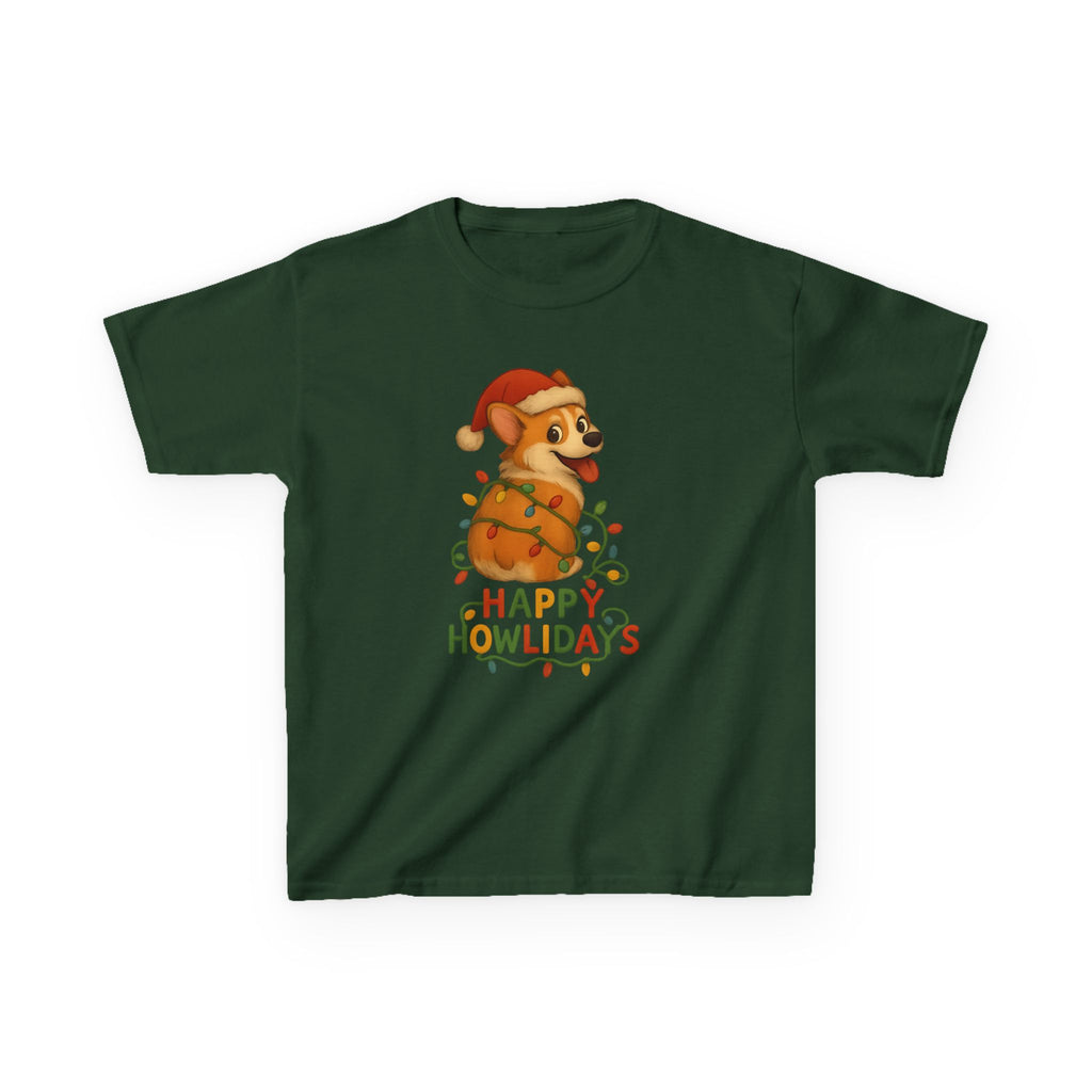 Happy Howlidays Corgi Christmas Holiday Kids T Shirt