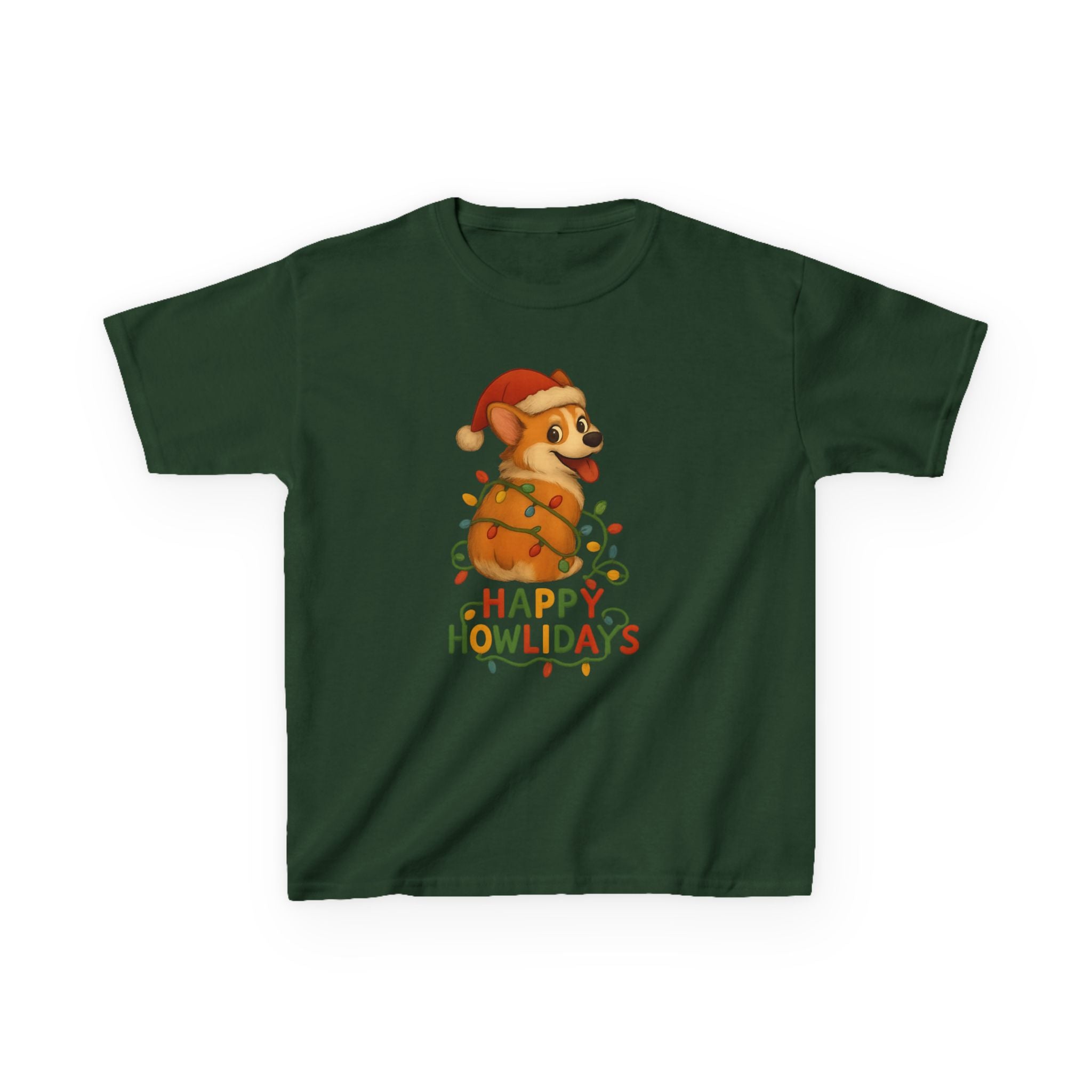 Happy Howlidays Corgi Christmas Holiday Kids T Shirt