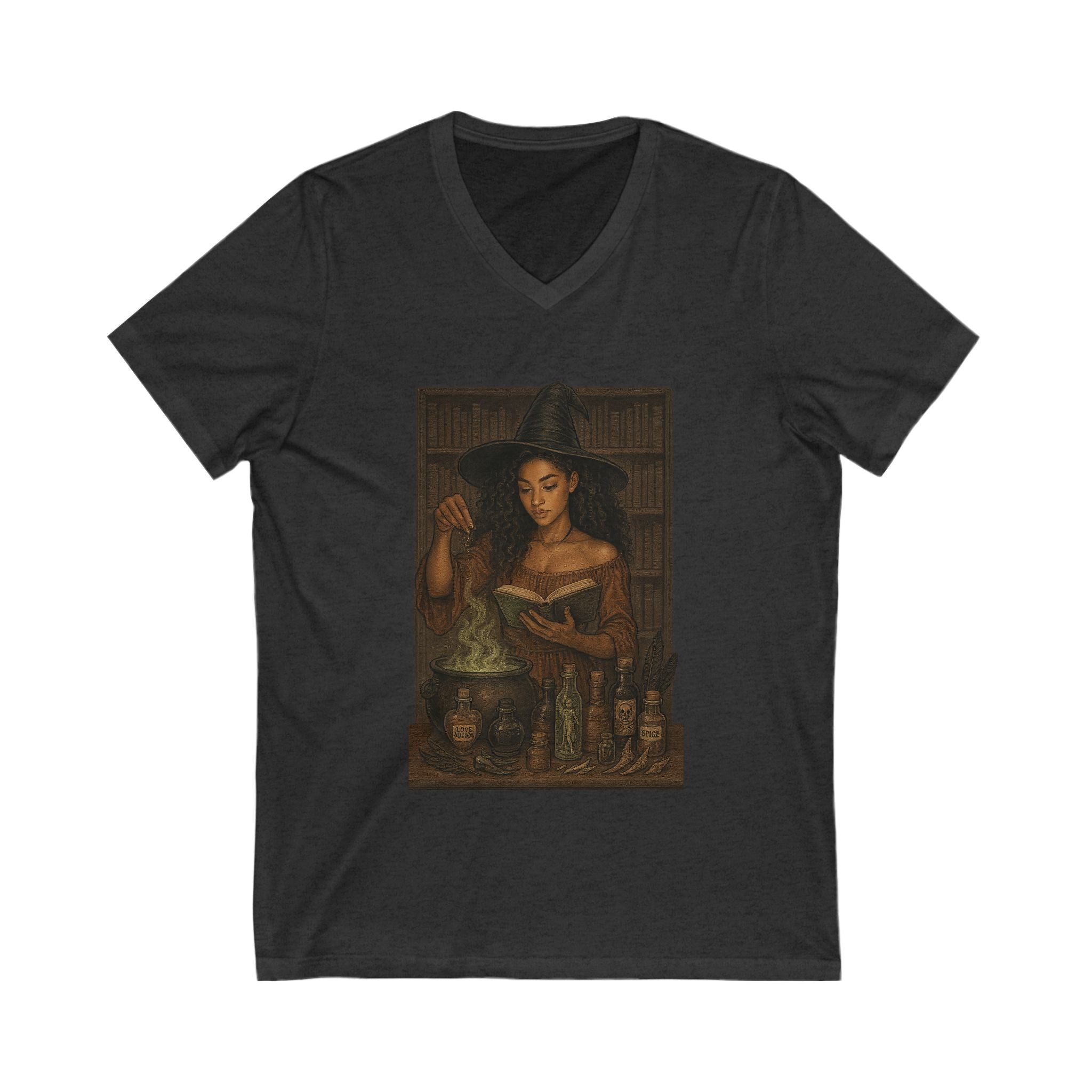 Witchy V-Neck Tee | Enchanting Graphic T-Shirt for Occult Enthusiasts, Dark Romance Book, Halloween, Gift for Her