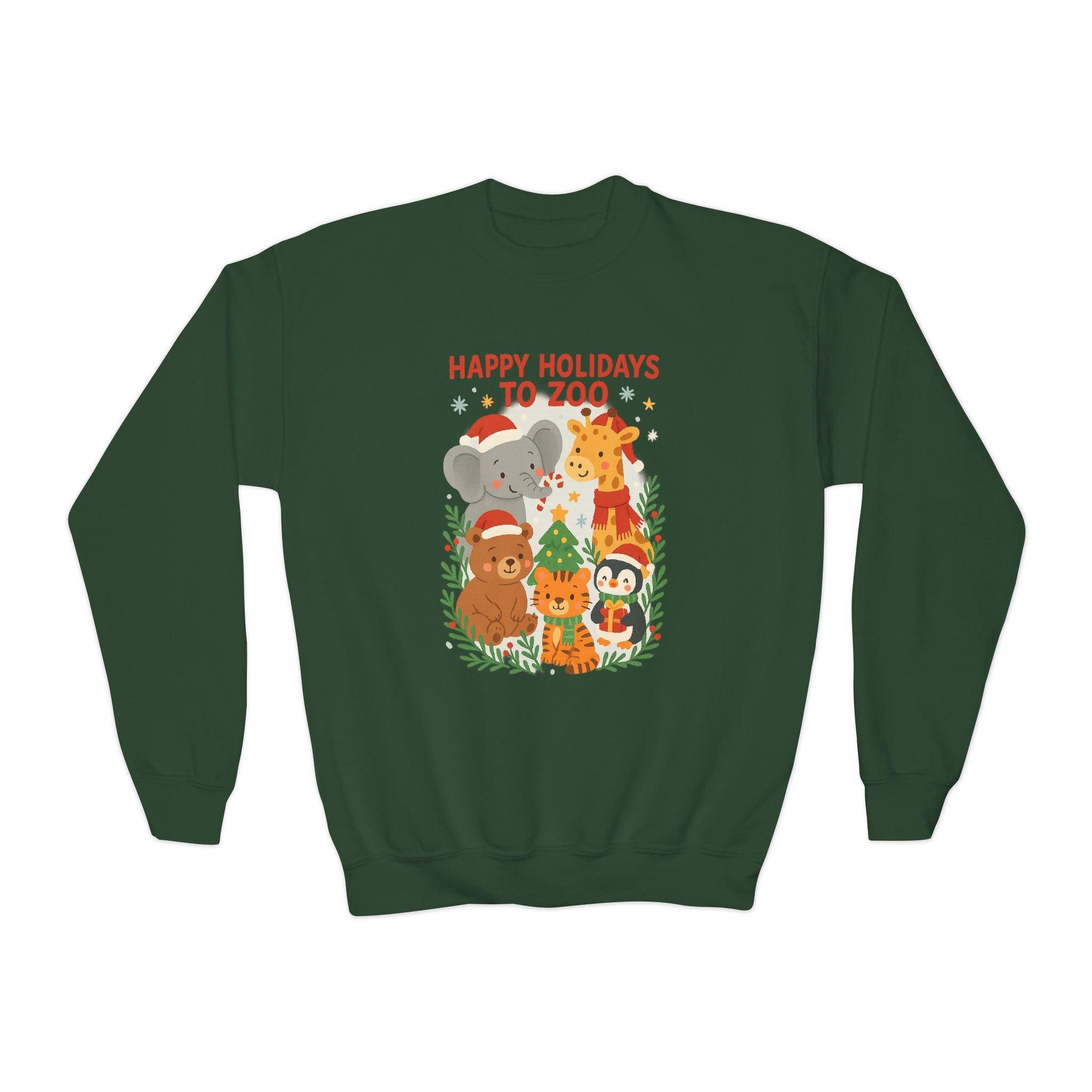 Happy Holidays Zoo Youth Animal Sweatshirt