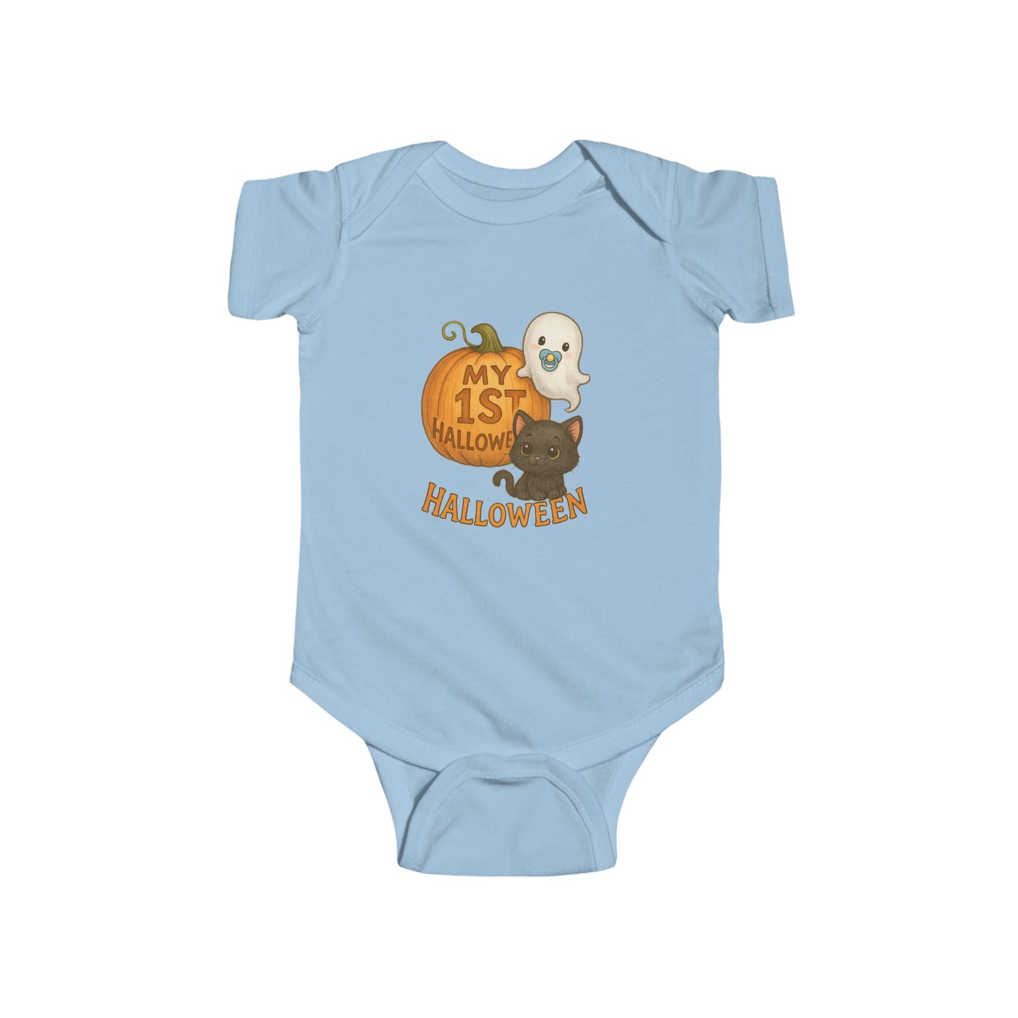 Baby Halloween Bodysuit, Cute Infant Outfit, 1st Halloween Costume, Ghost Pumpkin Design, Baby Shower Gift