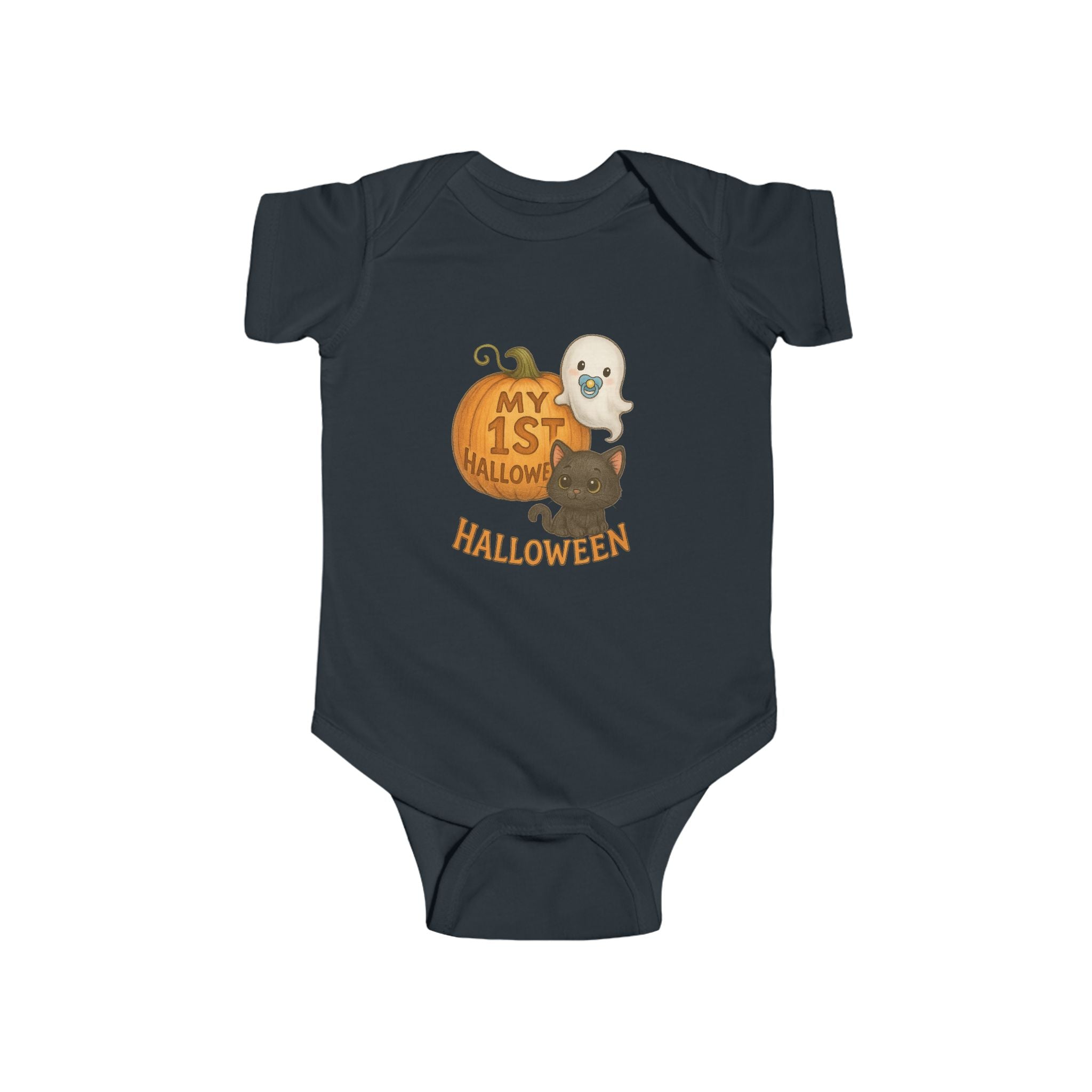 Baby Halloween Bodysuit, Cute Infant Outfit, 1st Halloween Costume, Ghost Pumpkin Design, Baby Shower Gift