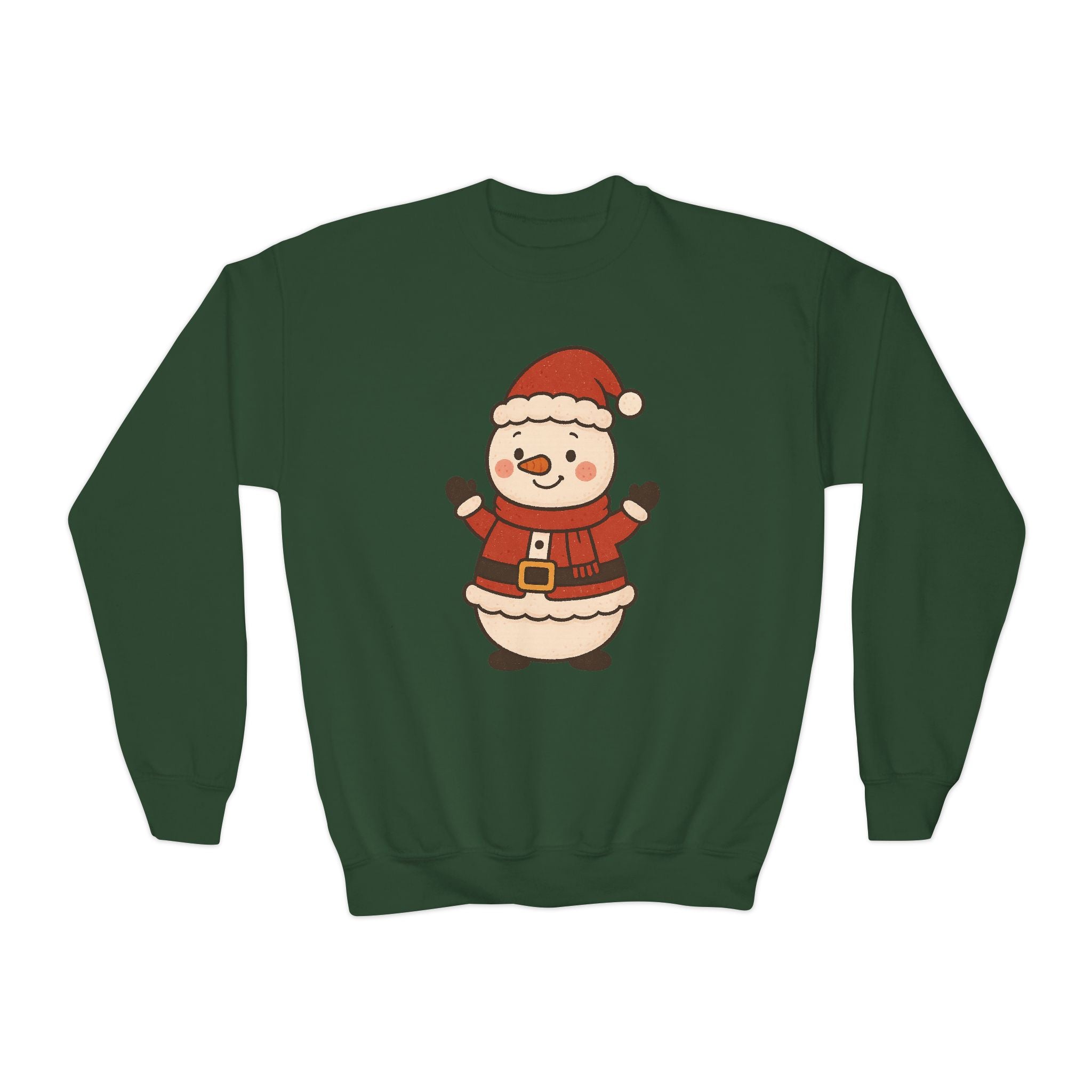 Kids Christmas Sweater — Cute Santa Snowman Crewneck