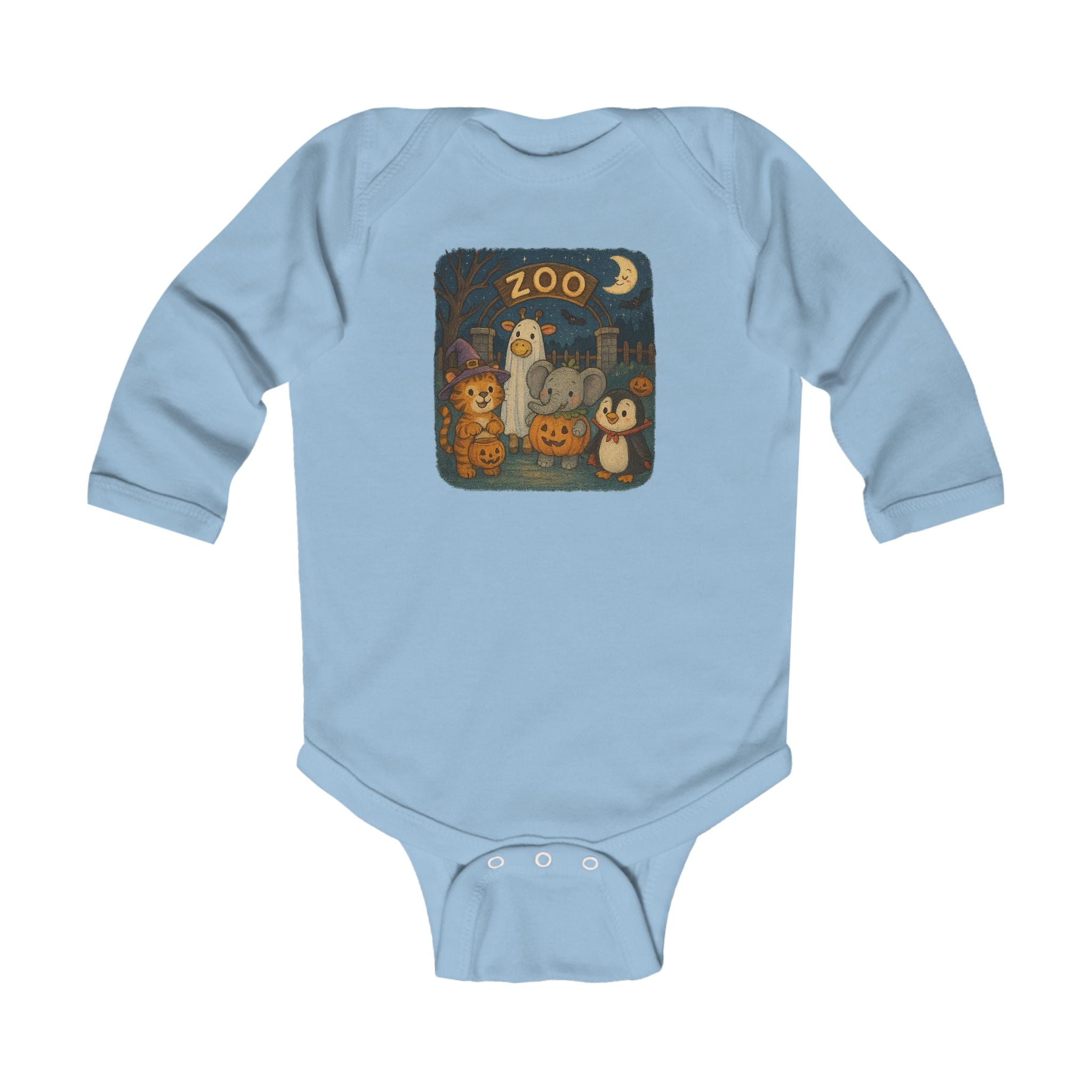 Zoo-Themed Infant Long Sleeve Bodysuit, Cute Newborn Halloween Outfit, Gifts for Baby Shower