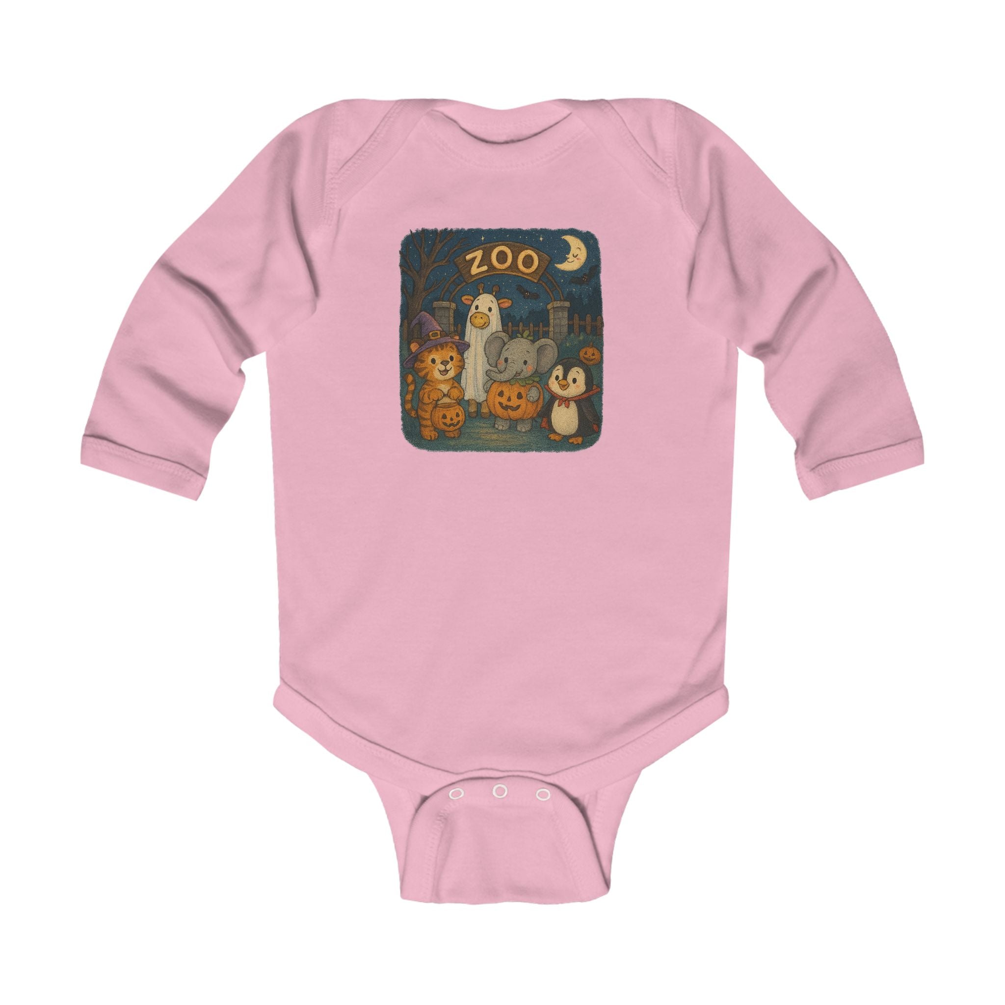 Zoo-Themed Infant Long Sleeve Bodysuit, Cute Newborn Halloween Outfit, Gifts for Baby Shower