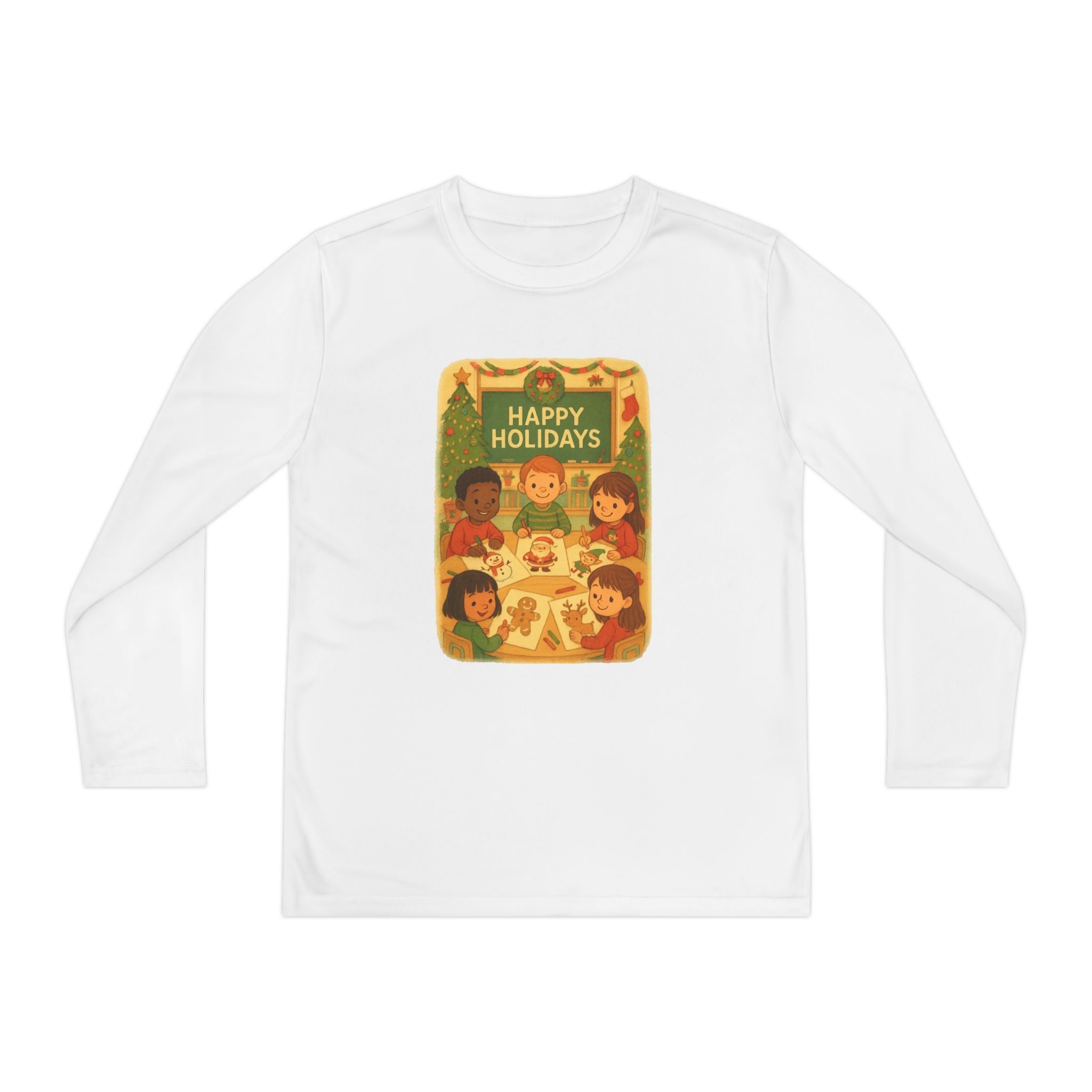 Happy Holidays School Youth Long Sleeve Tee