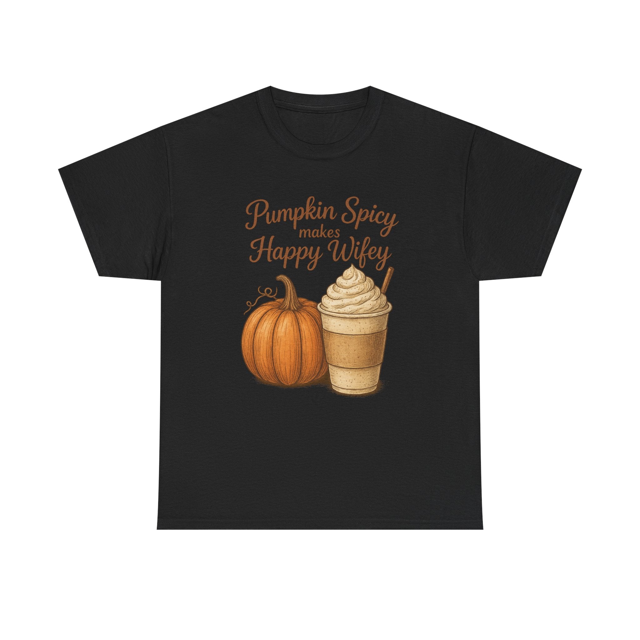 Autumn Vibes Unisex Tee | Pumpkin Spice Happy Wifey Shirt, Fall Fashion, Thanksgiving Gift, Coffee Lover's Tee