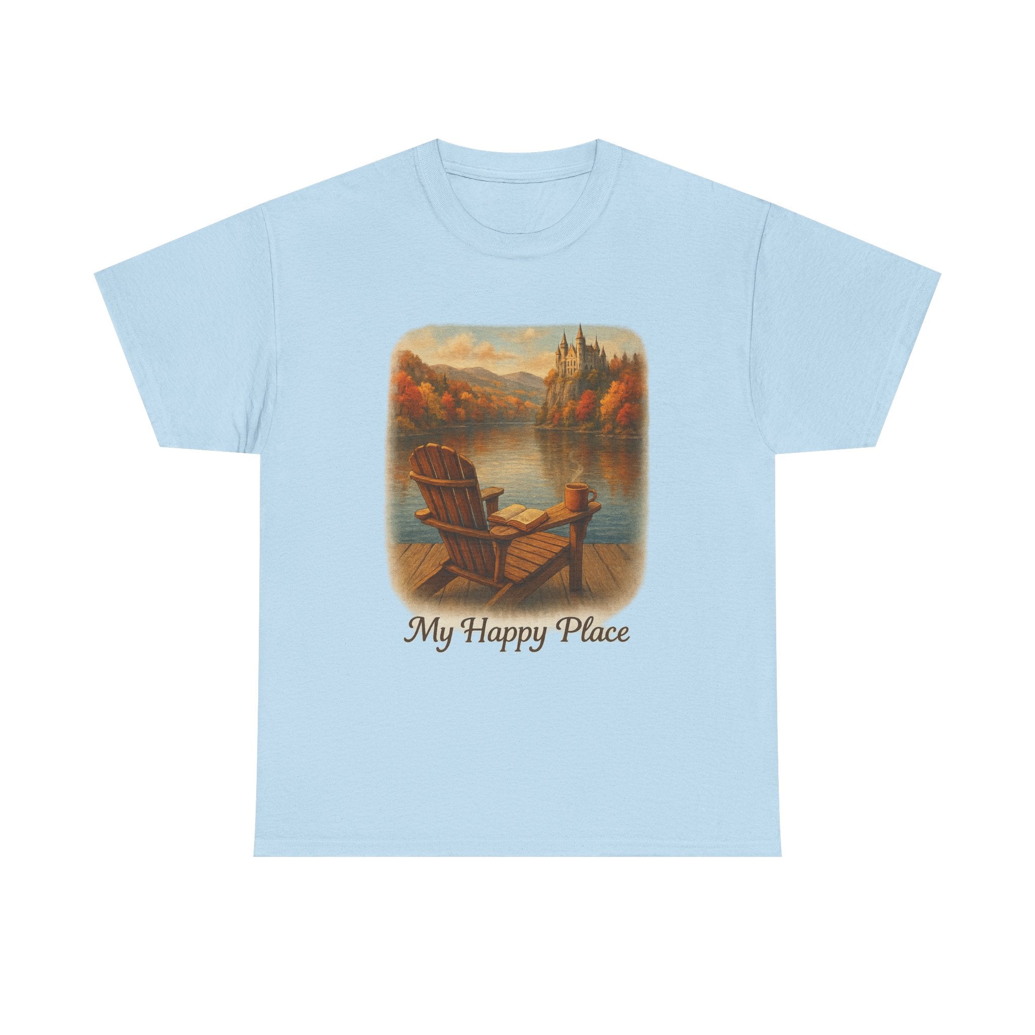My Happy Place Unisex Heavy Cotton Tee | Perfect for Gifts, Book Lovers, Magic Autumn and Fall