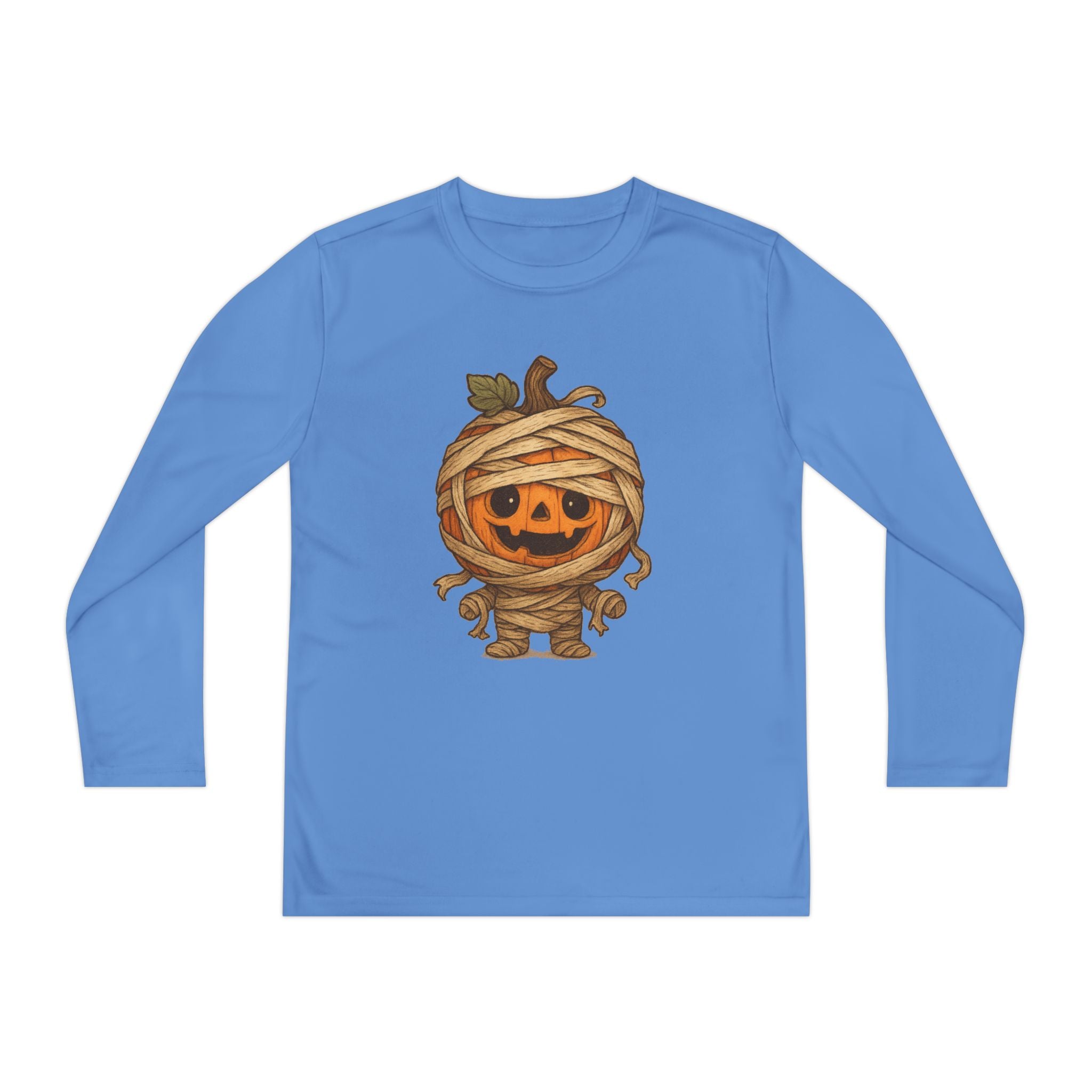 Mummy Pumpkin Youth Long Sleeve Tee, Perfect for Halloween, Kids Apparel, Autumn Style