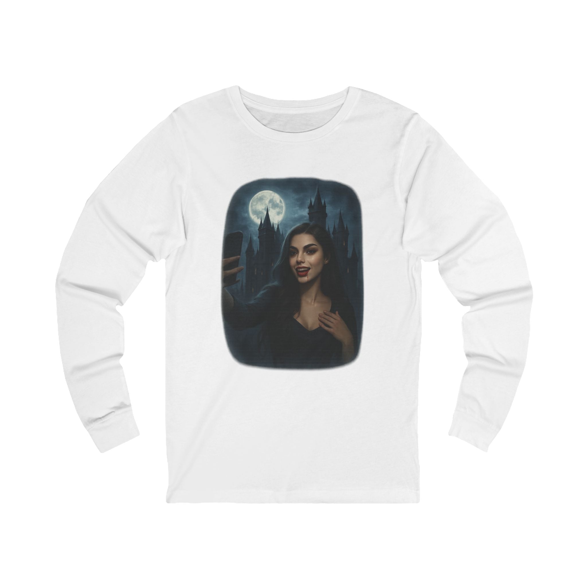 Influencer, Instagram Slefie Vampire, Long Sleeve Tee, Perfect for Halloween, Unique Gift