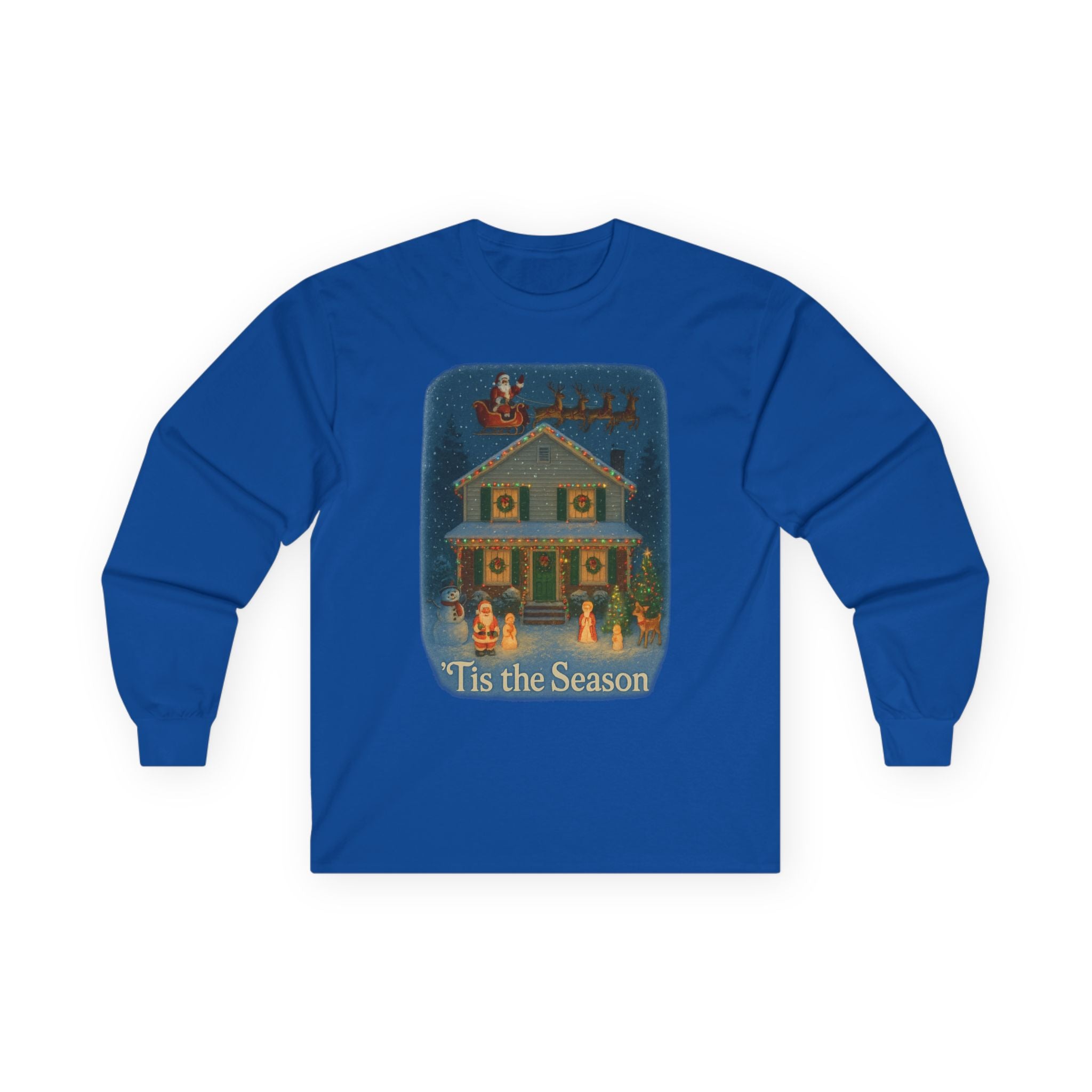 Vintage Nostalgic Festive 'Tis the Season' Christmas decorations Long Sleeve Tee