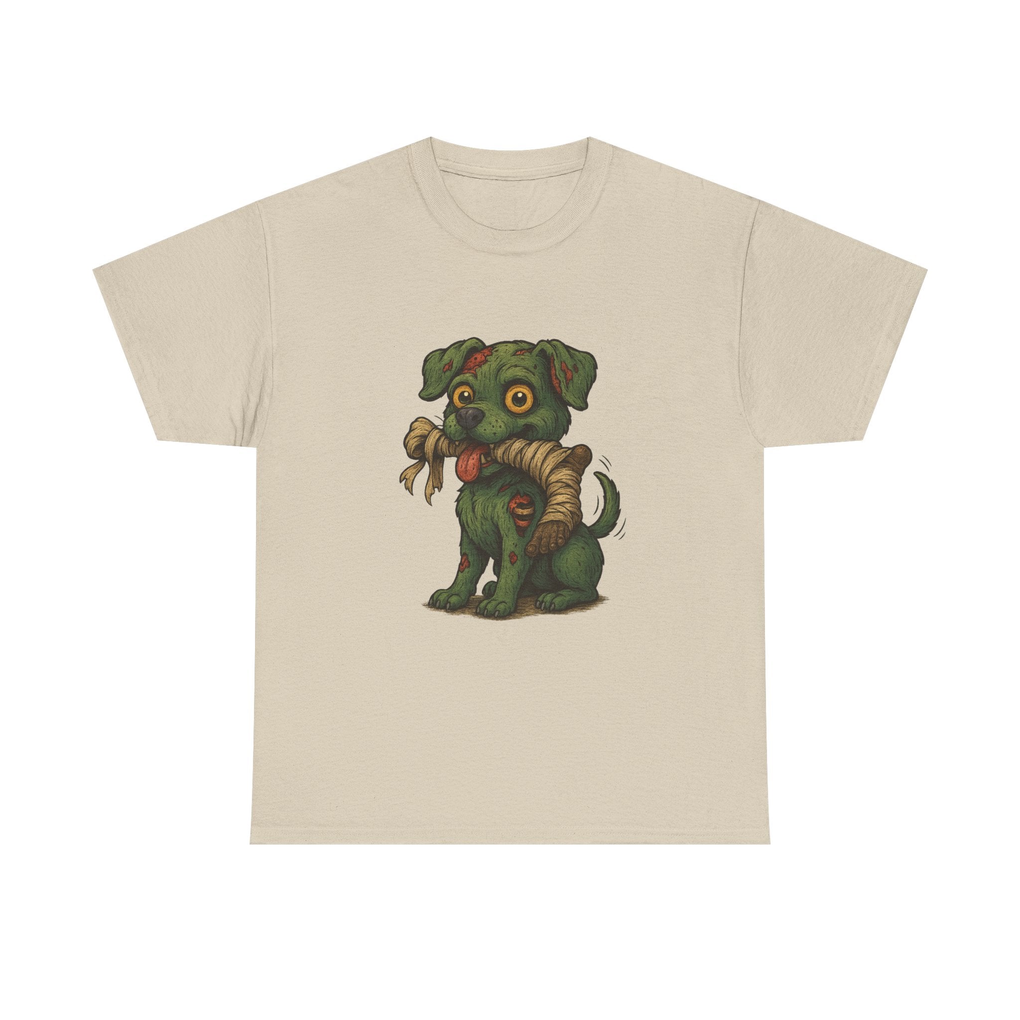 Playful Zombie Dog Unisex Tee, Fun Halloween Costume Shirt, Pet Lover Gift, Casual Everyday Wear, Unique Animal Graphic Tee