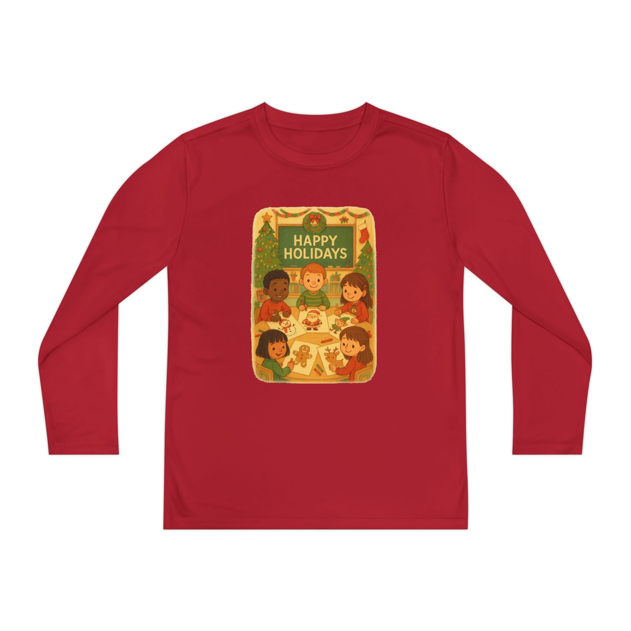 Happy Holidays School Youth Long Sleeve Tee