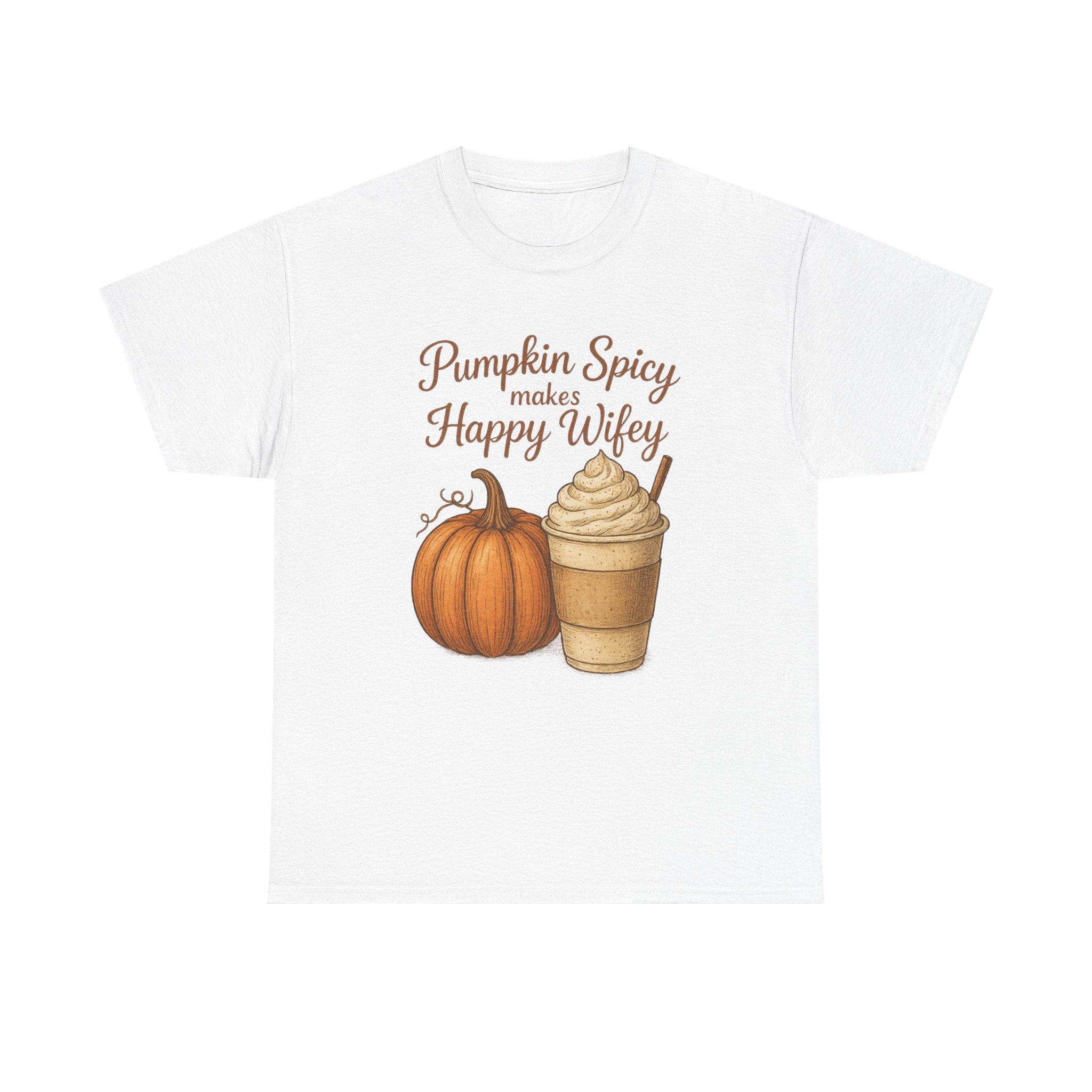 Autumn Vibes Unisex Tee | Pumpkin Spice Happy Wifey Shirt, Fall Fashion, Thanksgiving Gift, Coffee Lover's Tee
