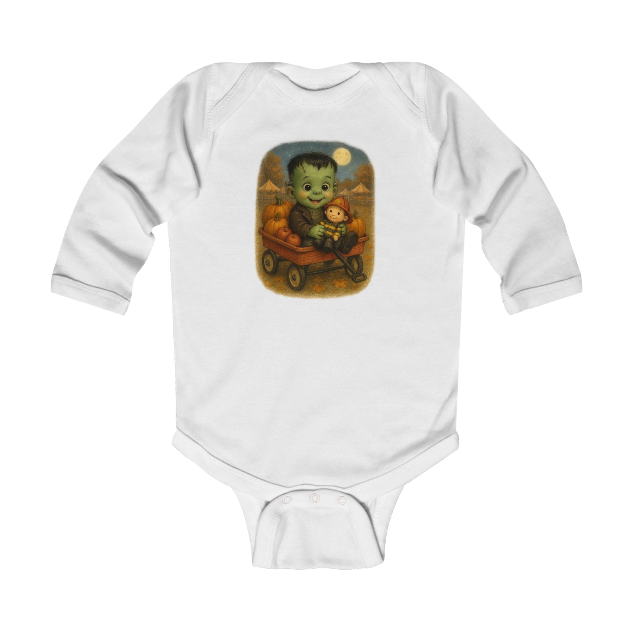 Halloween Baby Bodysuit, Cute Infant Long Sleeve Tee, Adorable Monster Baby Outfit, Gift for New Parents,