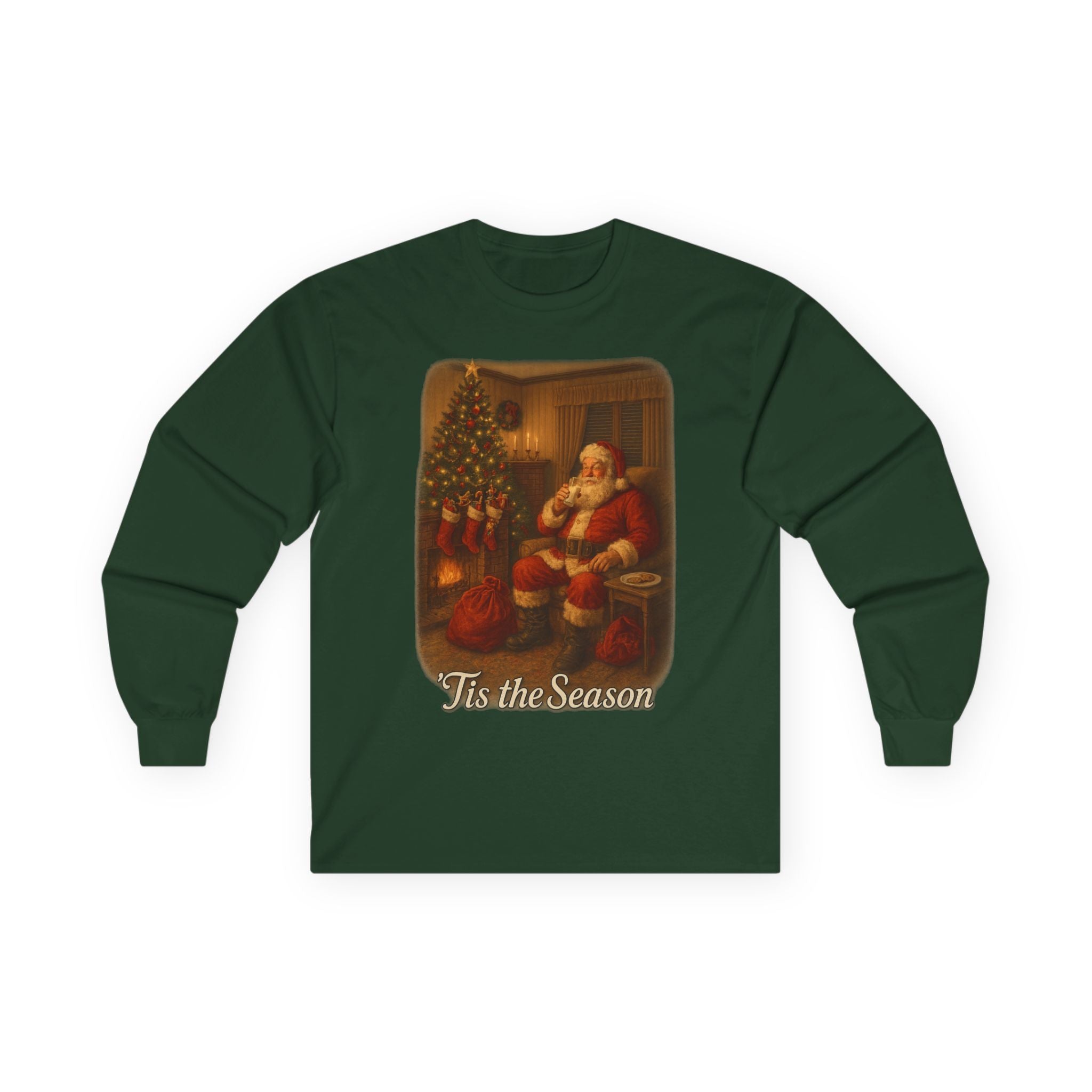 Vintage Nostalgic Christmas Santa Clause Long Sleeve Tee