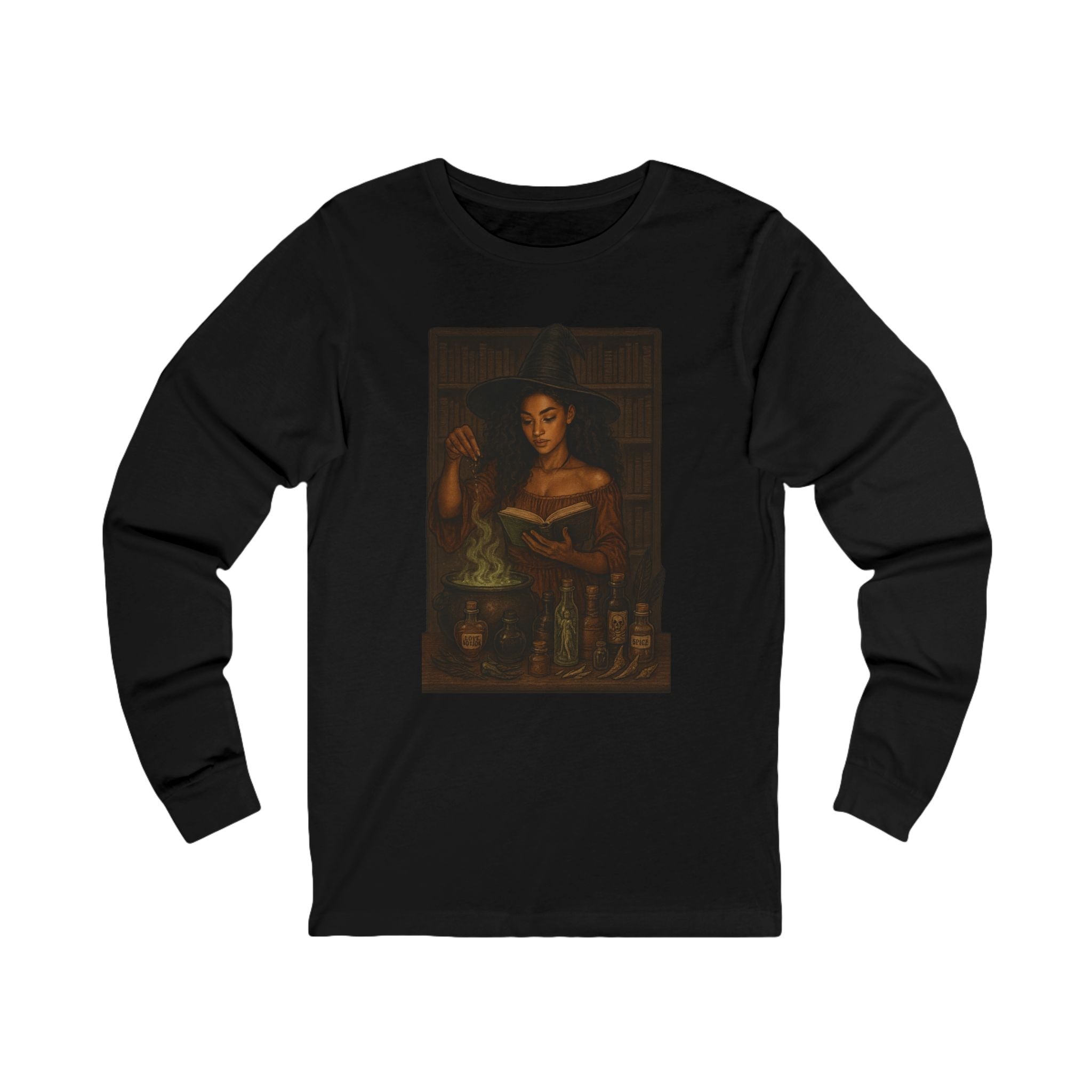 Enchanting Witch Long Sleeve Tee, Witchy Apparel, Dark Romance Book, Magical Tees, Halloween Fashion