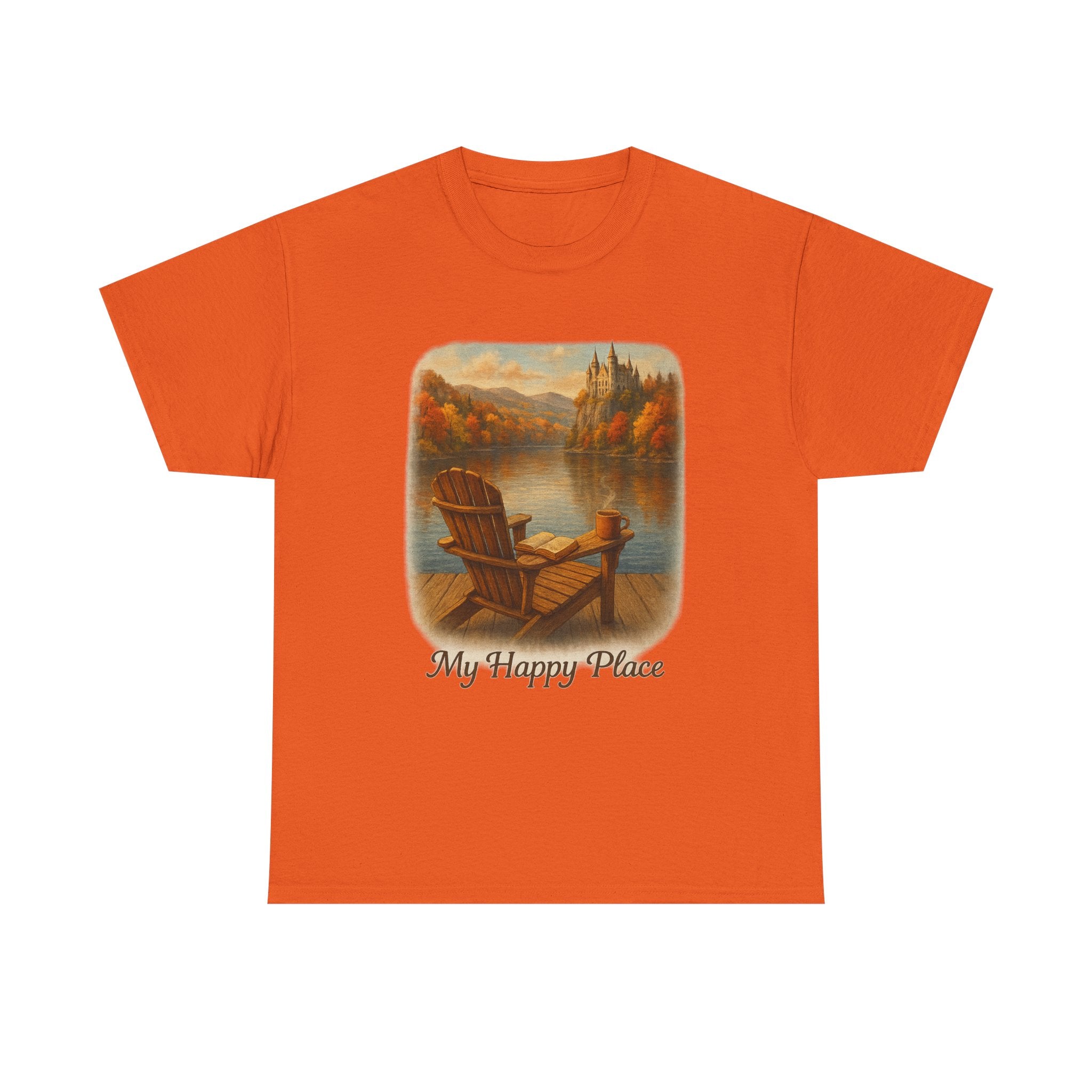 My Happy Place Unisex Heavy Cotton Tee | Perfect for Gifts, Book Lovers, Magic Autumn and Fall