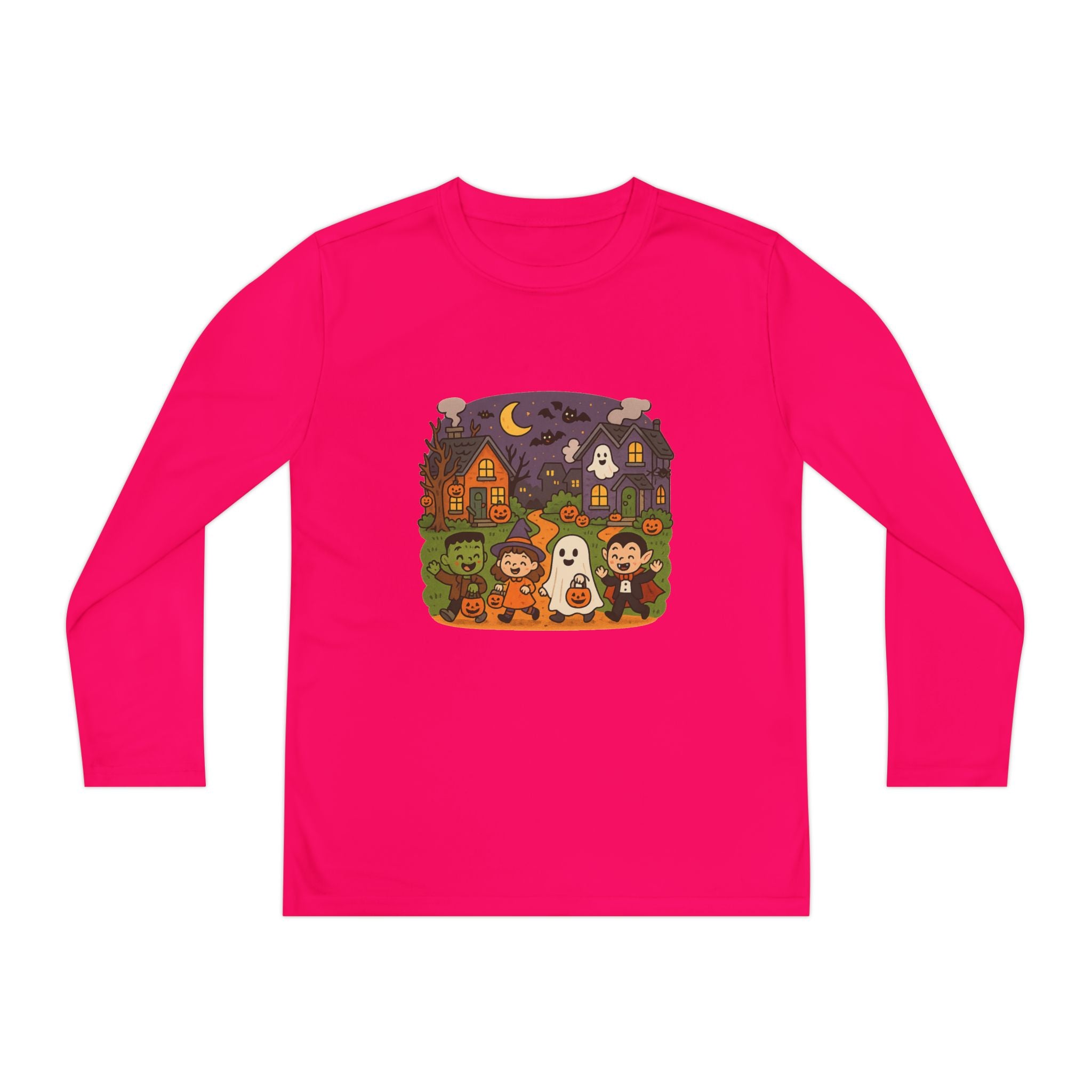 Spooky Halloween Youth Long Sleeve Tee Shirt, Fall Wardrobe Essential