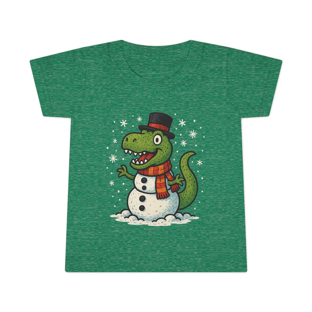 Toddler T-Shirt  T-Rex Dinosaur Snowman Holiday Tee