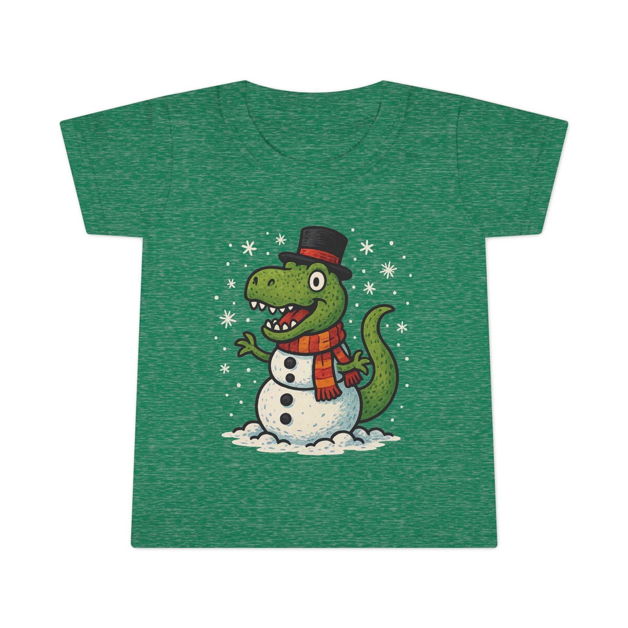 Toddler T-Shirt  T-Rex Dinosaur Snowman Holiday Tee