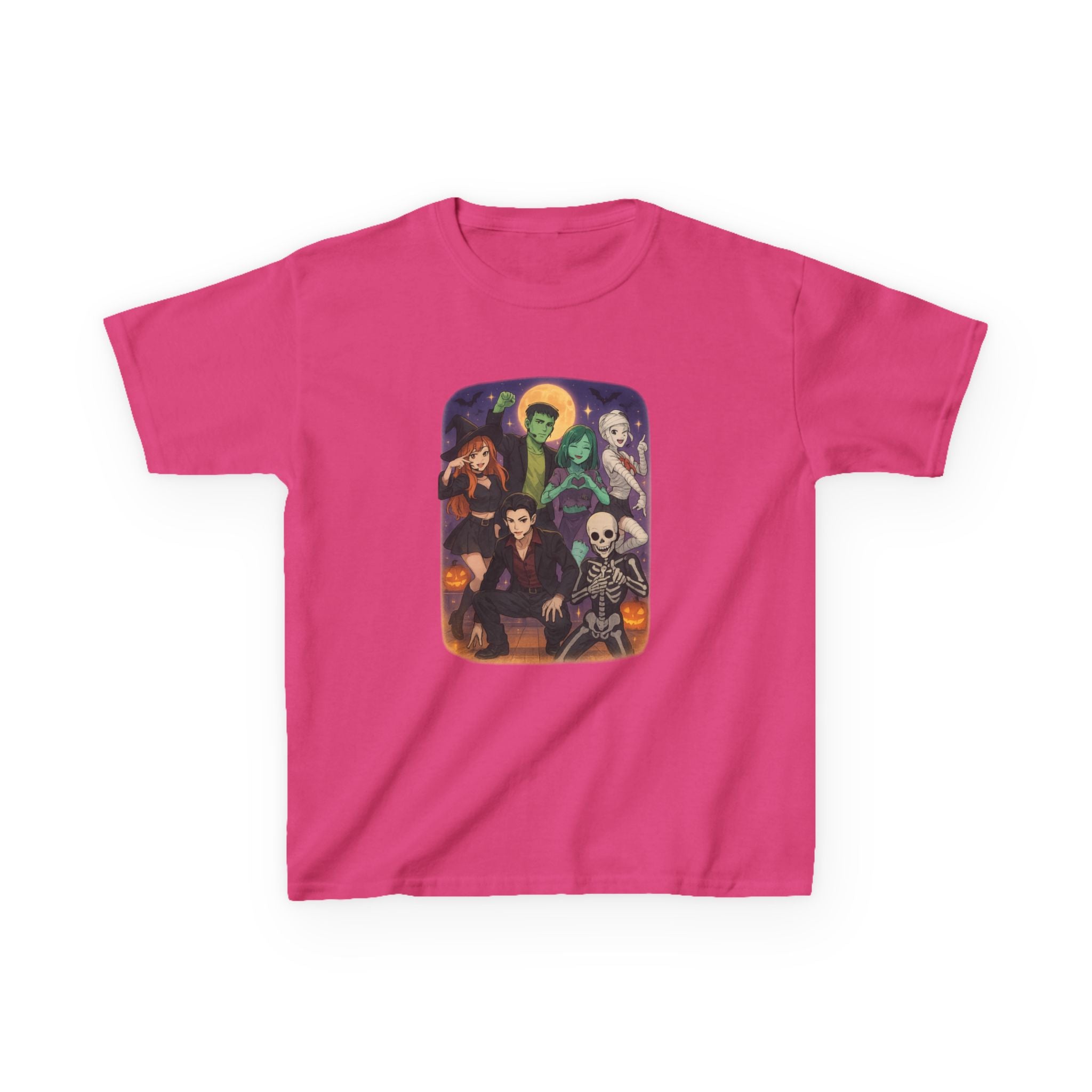 K Pop Anime Kids Halloween Adventure Tee - Spooky Character Kids Shirt, Cute Kids Tee, Fun Partywear