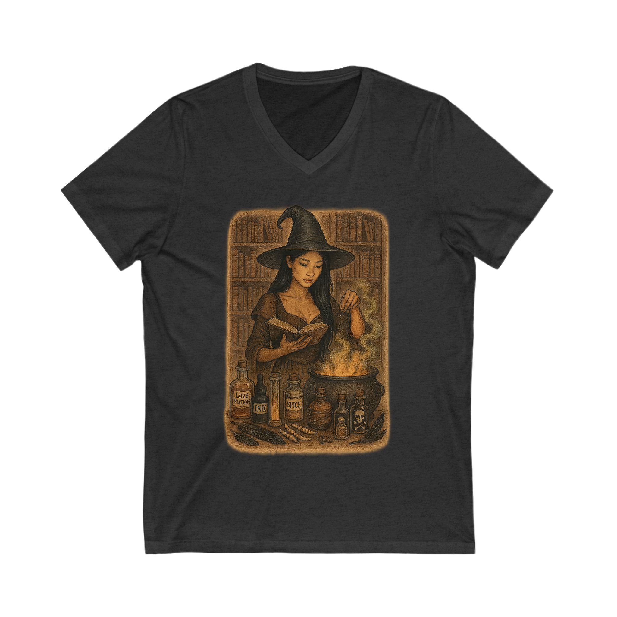 Witchy V-Neck Tee, Magical Shirt, Dark Romance Book, Halloween Outfit, Gift for Witches, Spellbinding Fashion