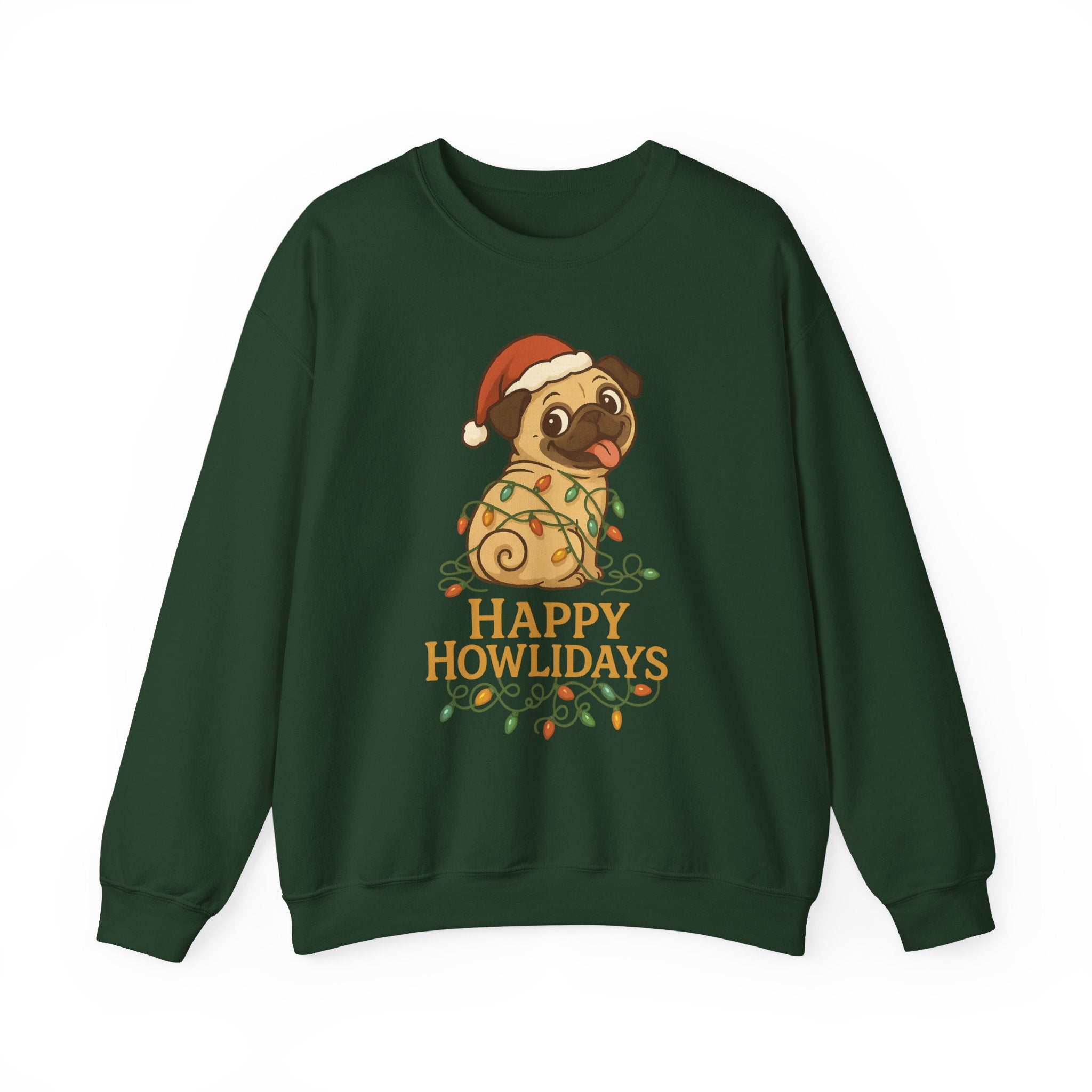 Festive Pug Dog Holiday Christmas Sweatshirt