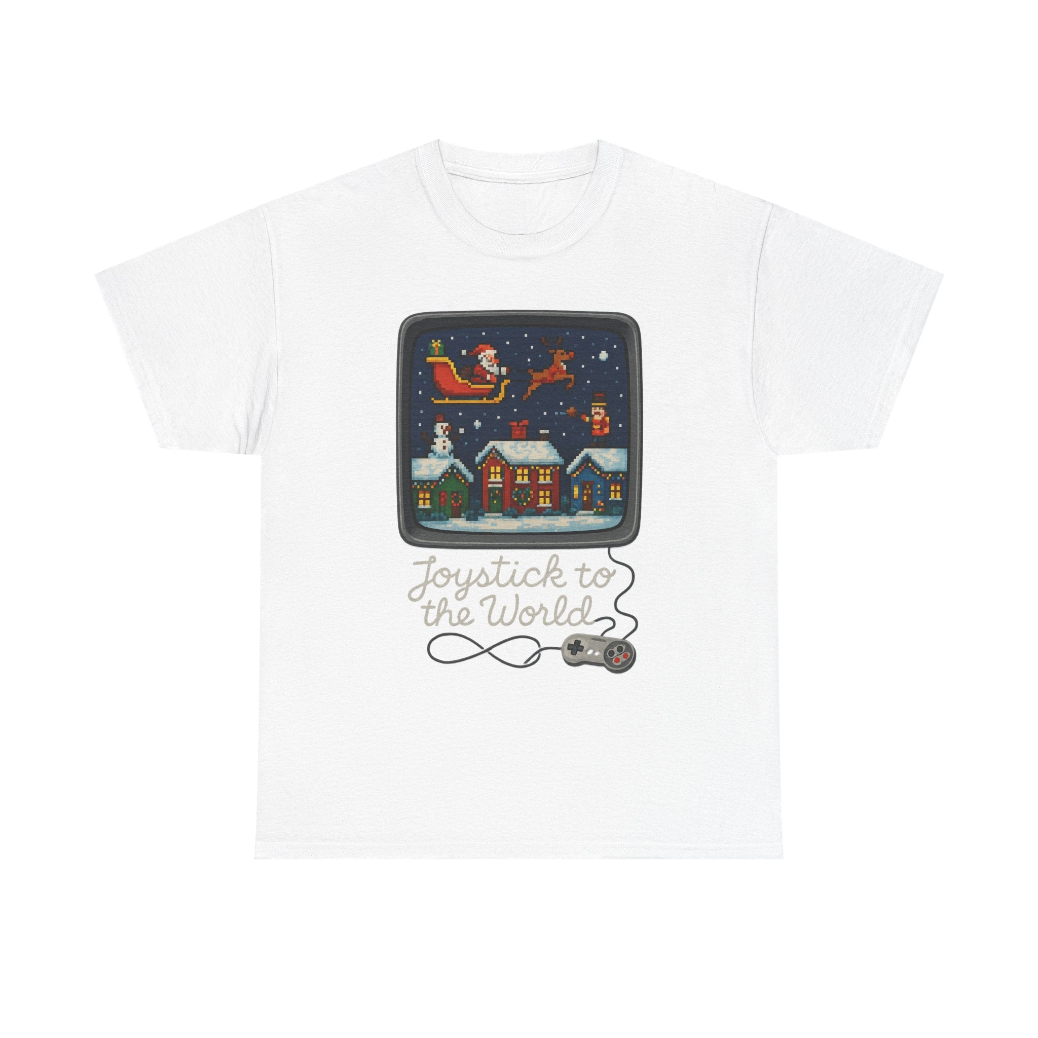 Christmas Video Game Nostalgic Tee "Joystick to the World" Retro Holiday Gaming T-Shirt