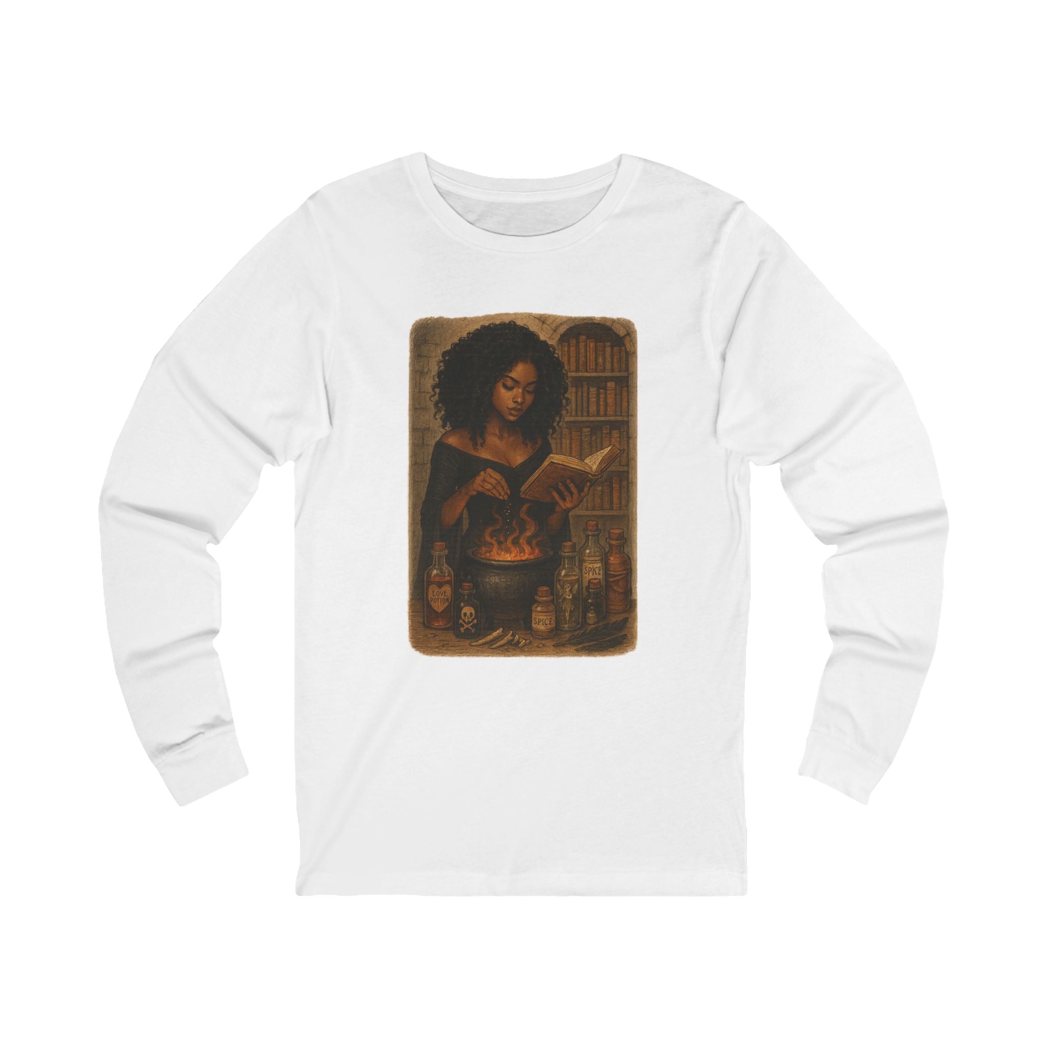 Witchy Vibes Long Sleeve Tee - Cozy Unisex Jersey Shirt for Fall, Halloween, Dark Romance Book, Gift Idea