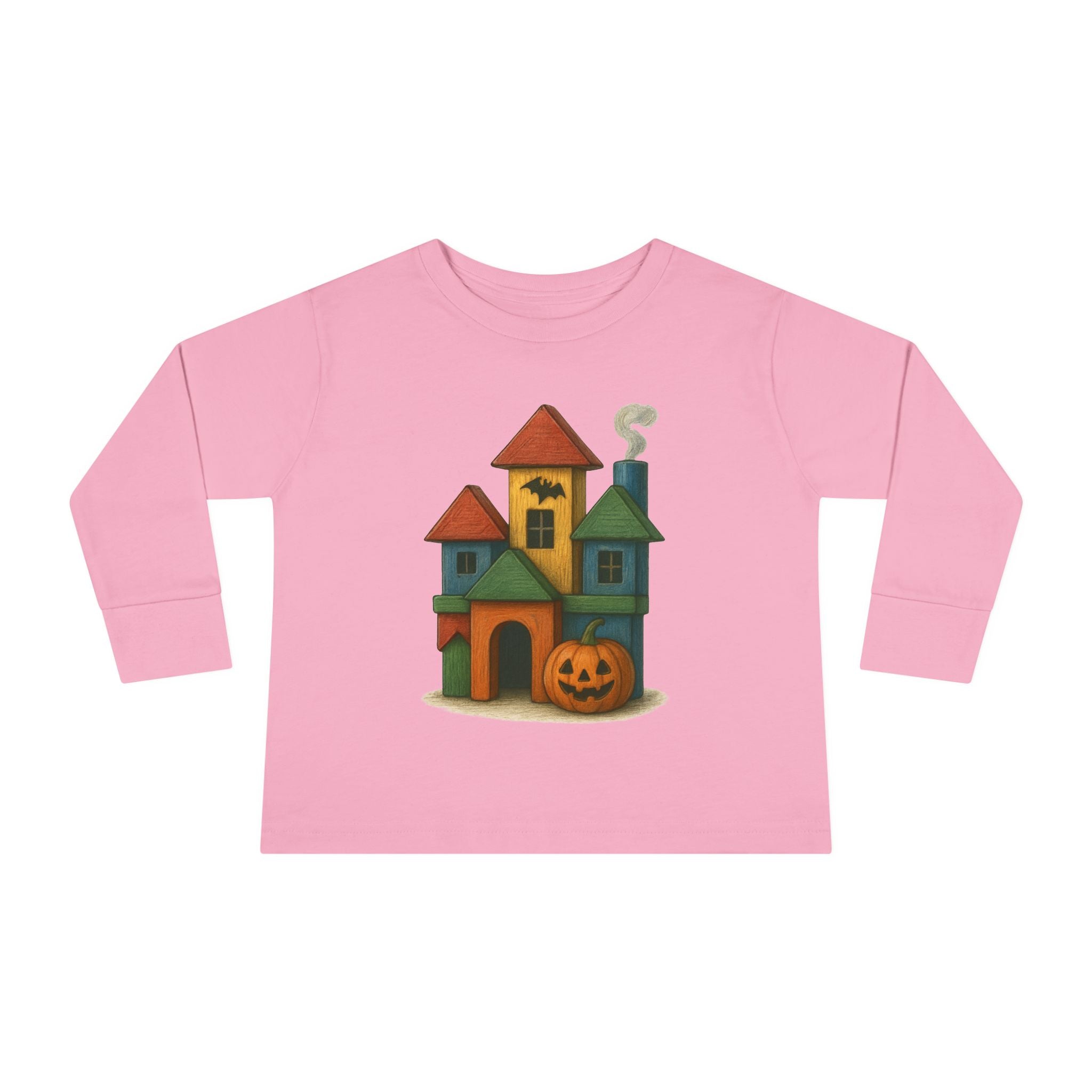 Halloween Pumpkin Castle Toddler Long Sleeve Tee, Cute Kids Tee, Fall Fashion, Toddler Shirt