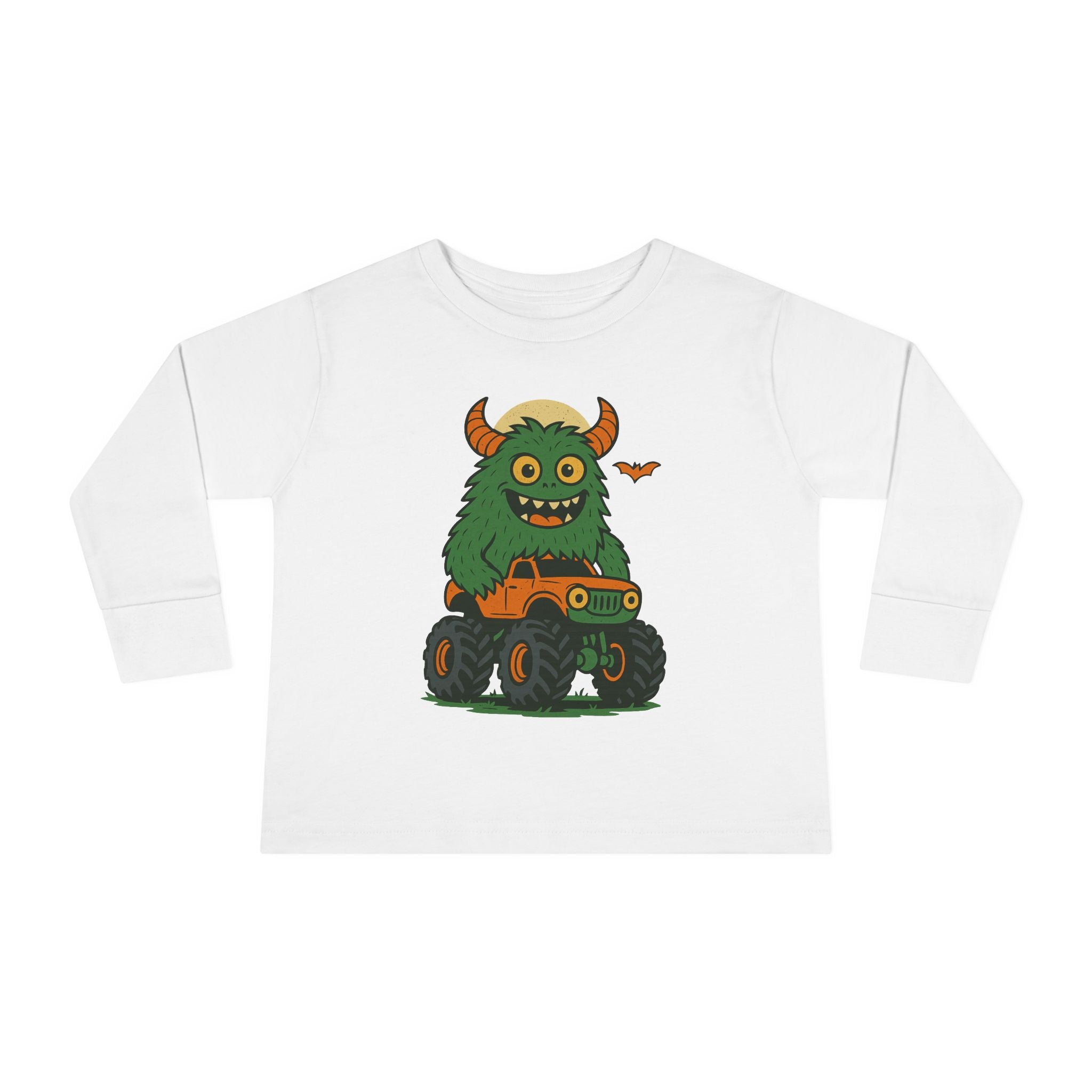 Whimsical Monster Toddler Long Sleeve Tee, Fun Graphic Tee, Kids Halloween Shirt