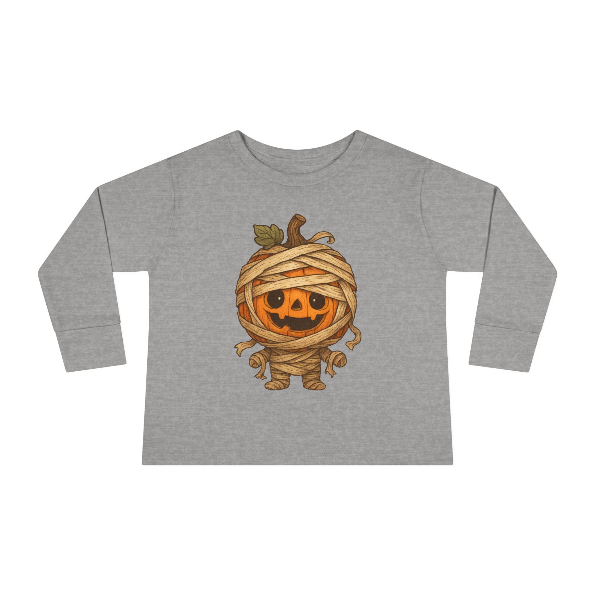 Mummy Pumpkin Toddler Long Sleeve Tee - Cute Halloween Shirt for Kids, Fall Outfit