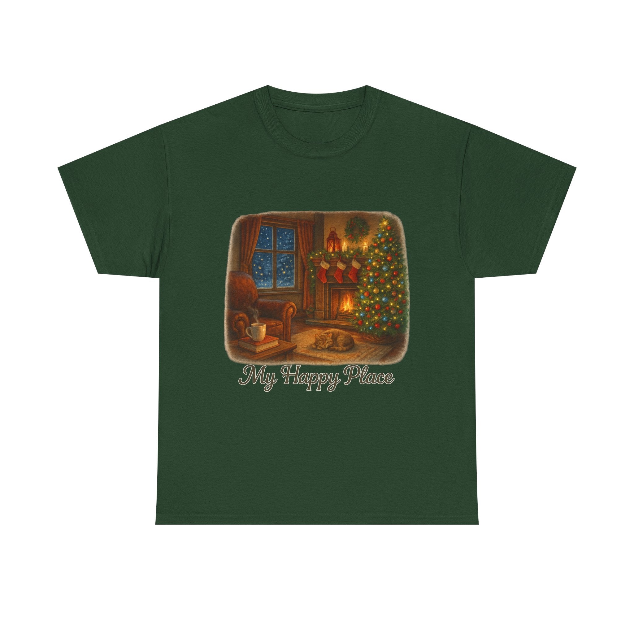 Christmas Living Room - 'My Happy Place' Holiday T-Shirt