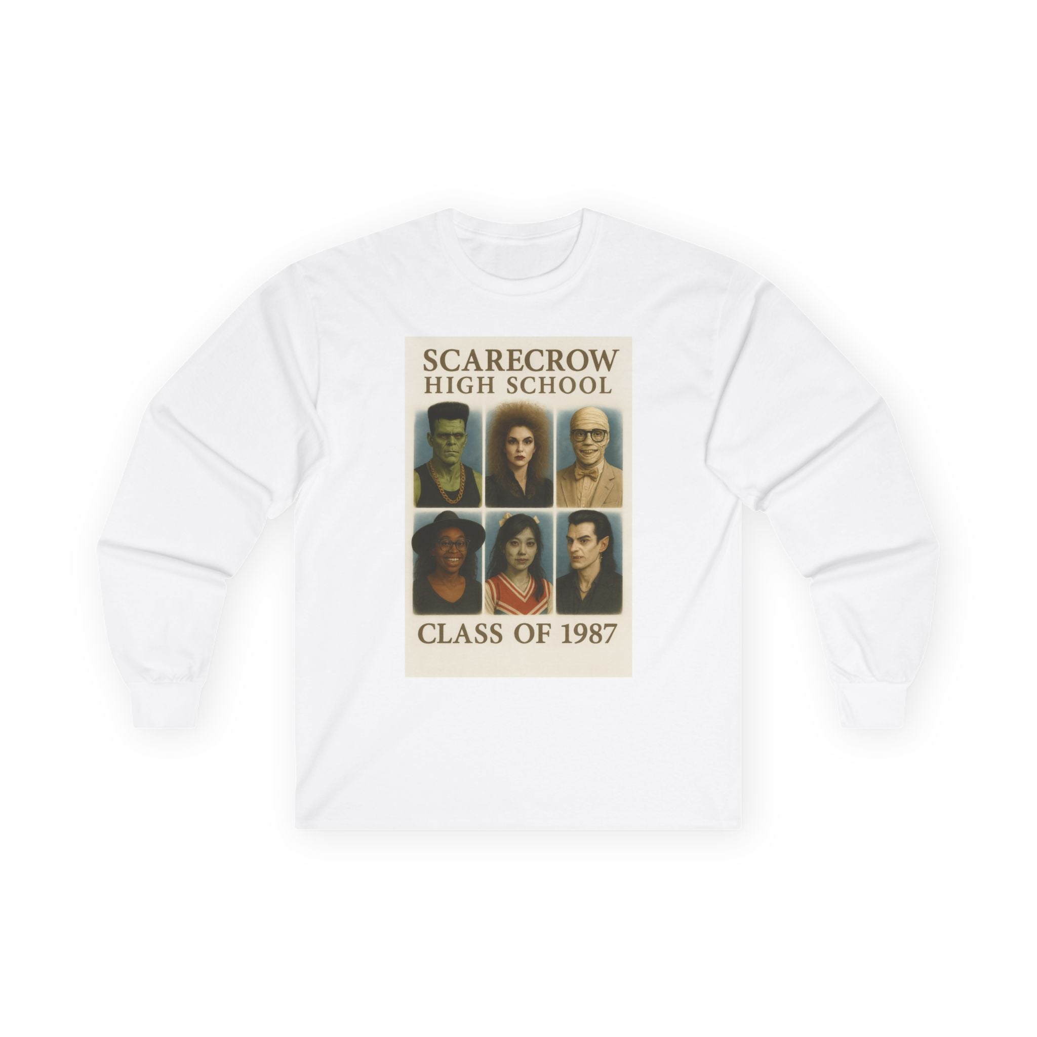 Vintage Scarecrow High School Class of 1987 Long Sleeve Tee, Unisex Shirt, Nostalgic Gift, Halloween Apparel