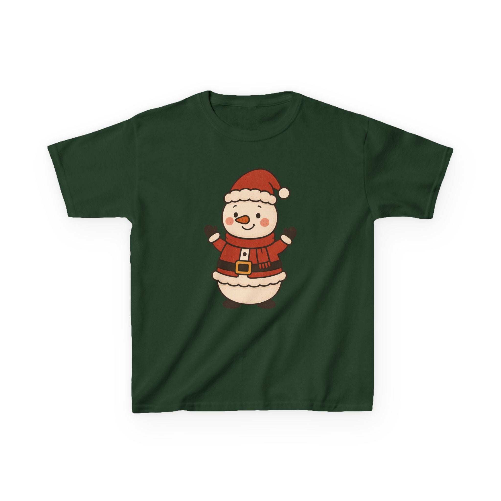 Cute Santa Snowman Christmas T-Shirt for Kids